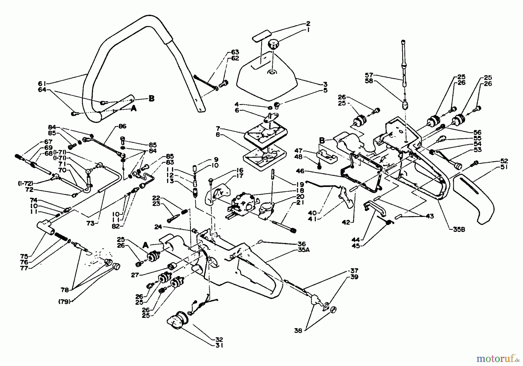  Echo Sägen, Kettensägen CS-900EVL - Echo Chainsaw, S/N: 00000 - 06800 Handles, Oiler Sys, Fuel Sys, Air Cleaner