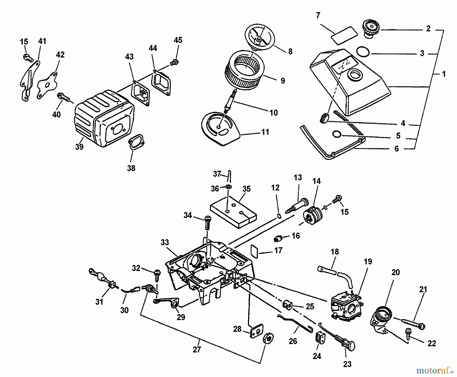 Echo Rettungssäge QV-6700 Intake, Exhaust, Air Cleaner