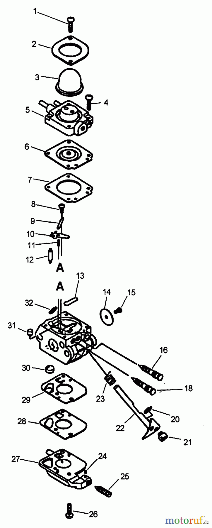 Echo Motorhacken / Kultivierer TC-2100 - Echo Tiller/Cultivator, S/N: 001001 - 999999 (Type 1) Carburetor -- C1U-K54 S/N: 014147 - 999999