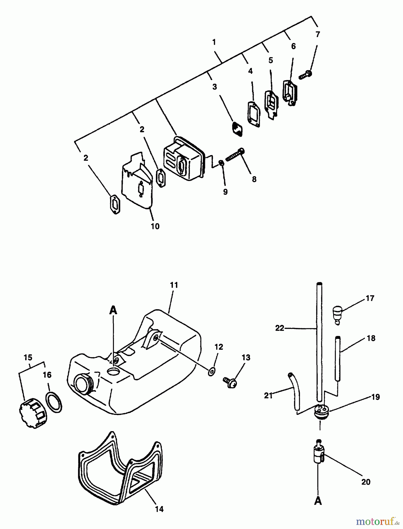 Echo Trimmer, Faden / Bürste GT-2400 - Echo String Trimmer Exhaust, Fuel System