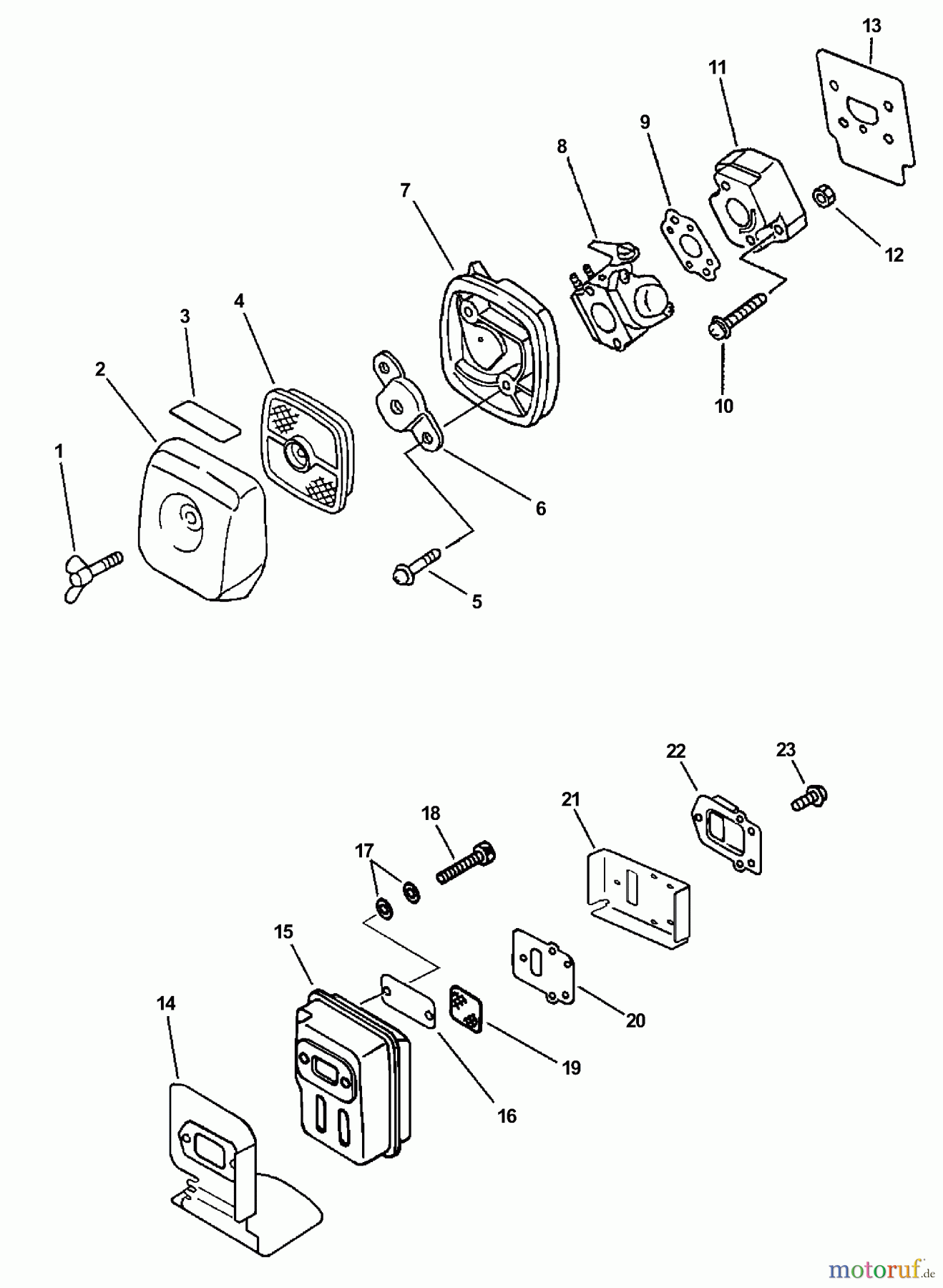  Echo Trimmer, Faden / Bürste PAS-211 - Echo Power Unit Intake, Exhaust
