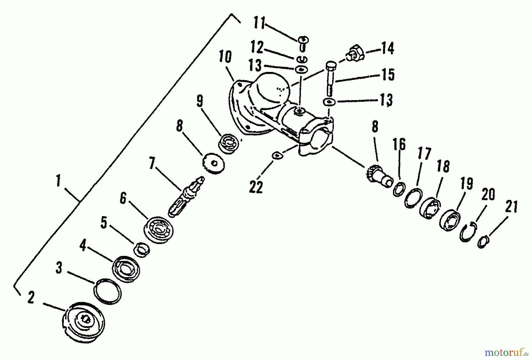  Echo Trimmer, Faden / Bürste SRM-1501 - Echo String Trimmer, S/N:0083387 - 0135000 Gear Case