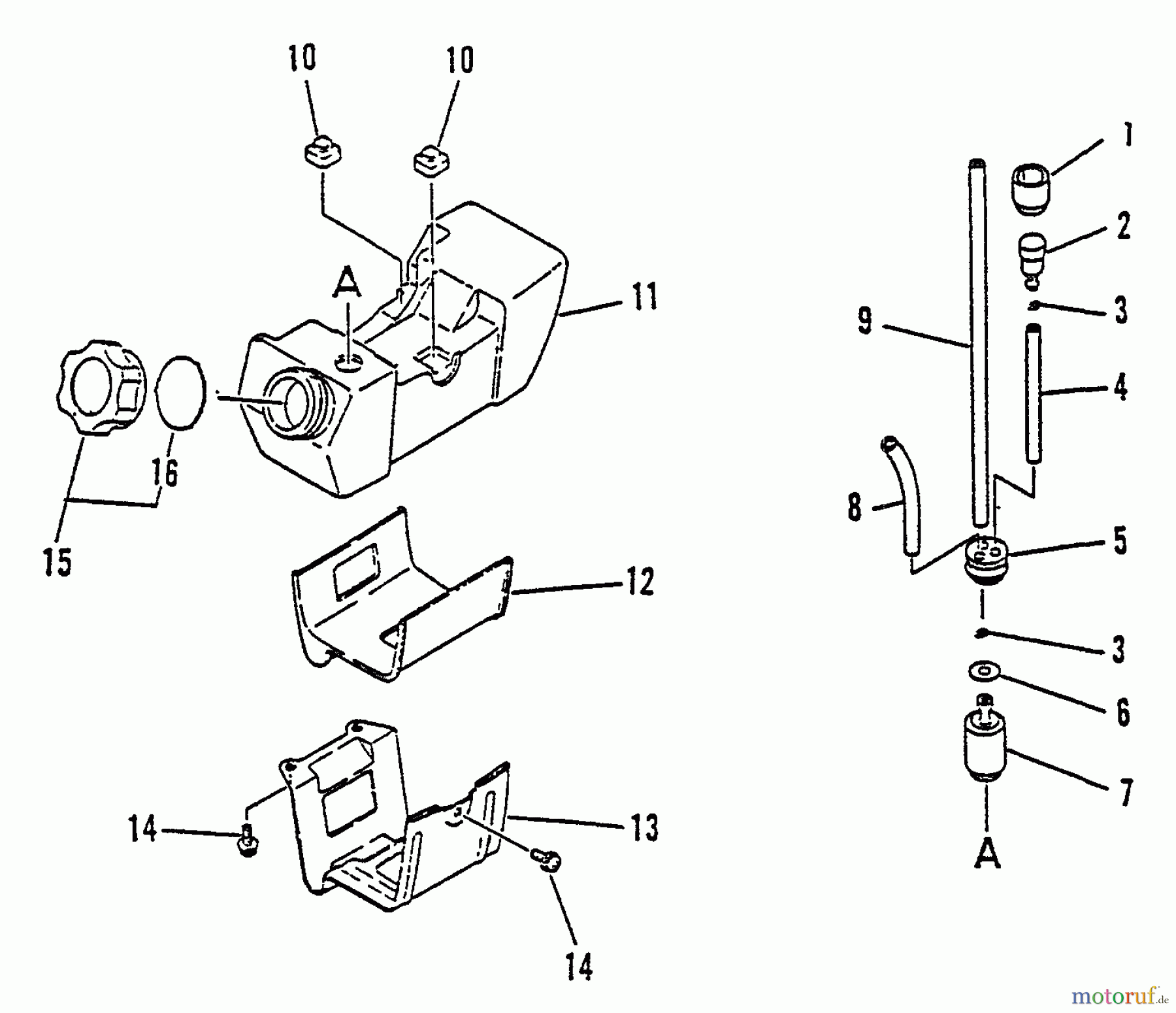  Echo Trimmer, Faden / Bürste SRM-2501 - Echo String Trimmer, S/N:061969 - 079351 Fuel System