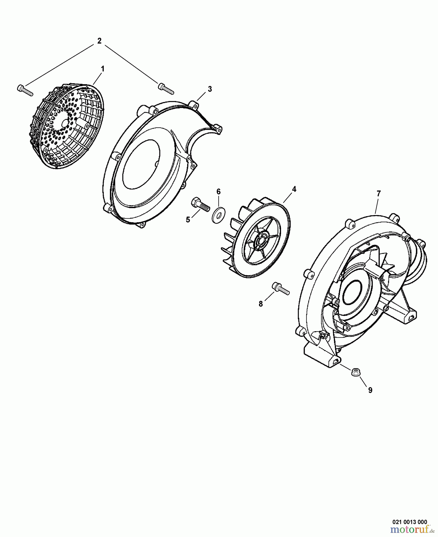  Echo Bläser / Sauger / Häcksler / Mulchgeräte	 PB-265L - Echo Back Pack Blower, S/N: P09312001001 - P09312999999 Fan Case