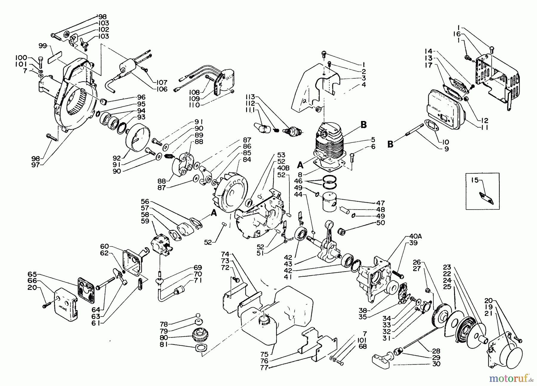  Echo Trimmer, Faden / Bürste SRM-300E1 - Echo String Trimmer Engine, Crankcase, Ignition, Stop Switch