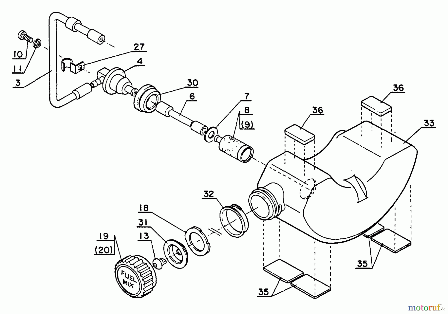 Echo Trimmer, Faden / Bürste SRM-302ADX - Echo String Trimmer Fuel System