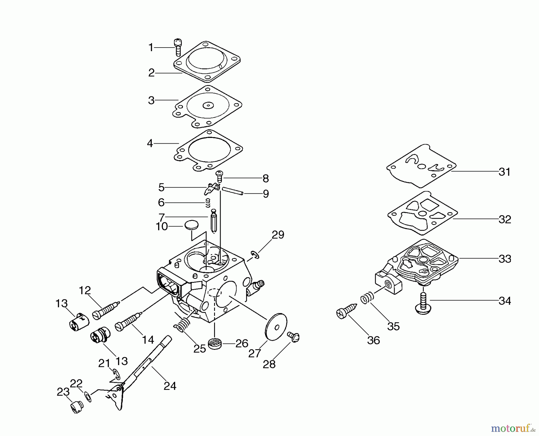  Echo Bläser / Sauger / Häcksler / Mulchgeräte	 PB-400E - Echo Back Pack Blower, Type 2E S/N 509501 - 999999 Carburetor