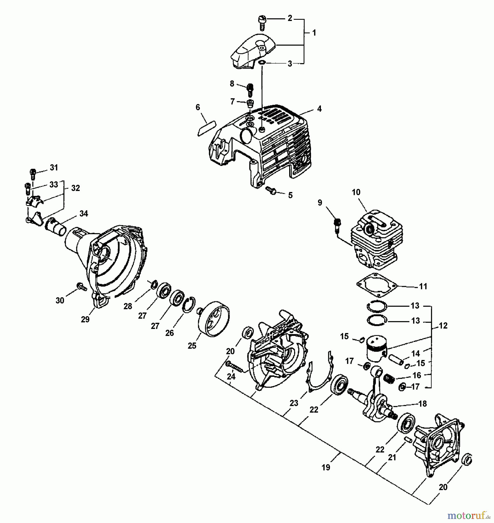  Echo Kantenschneider PE-3100 - Echo Edger (Type 1E) Clutch Housing, Engine, Engine Cover