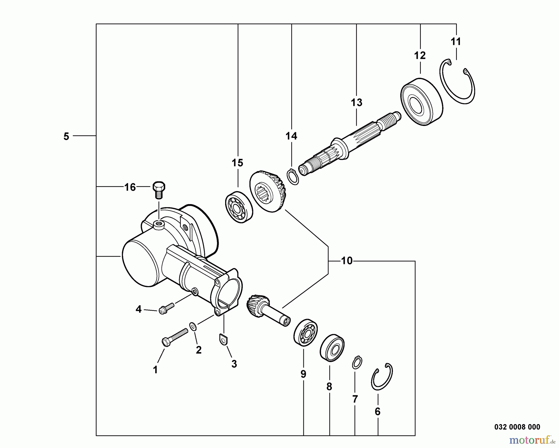  Echo Kantenschneider PE-260 - Echo Edger, S/N: S68411001001 - S68411999999 Gear Case