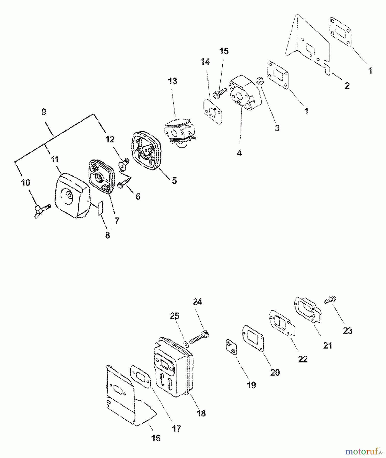 Echo Bläser / Sauger / Häcksler / Mulchgeräte ES-2100 - Echo Shredder/Vacuum (Type 1E) Intake, Air Cleaner, Exhaust