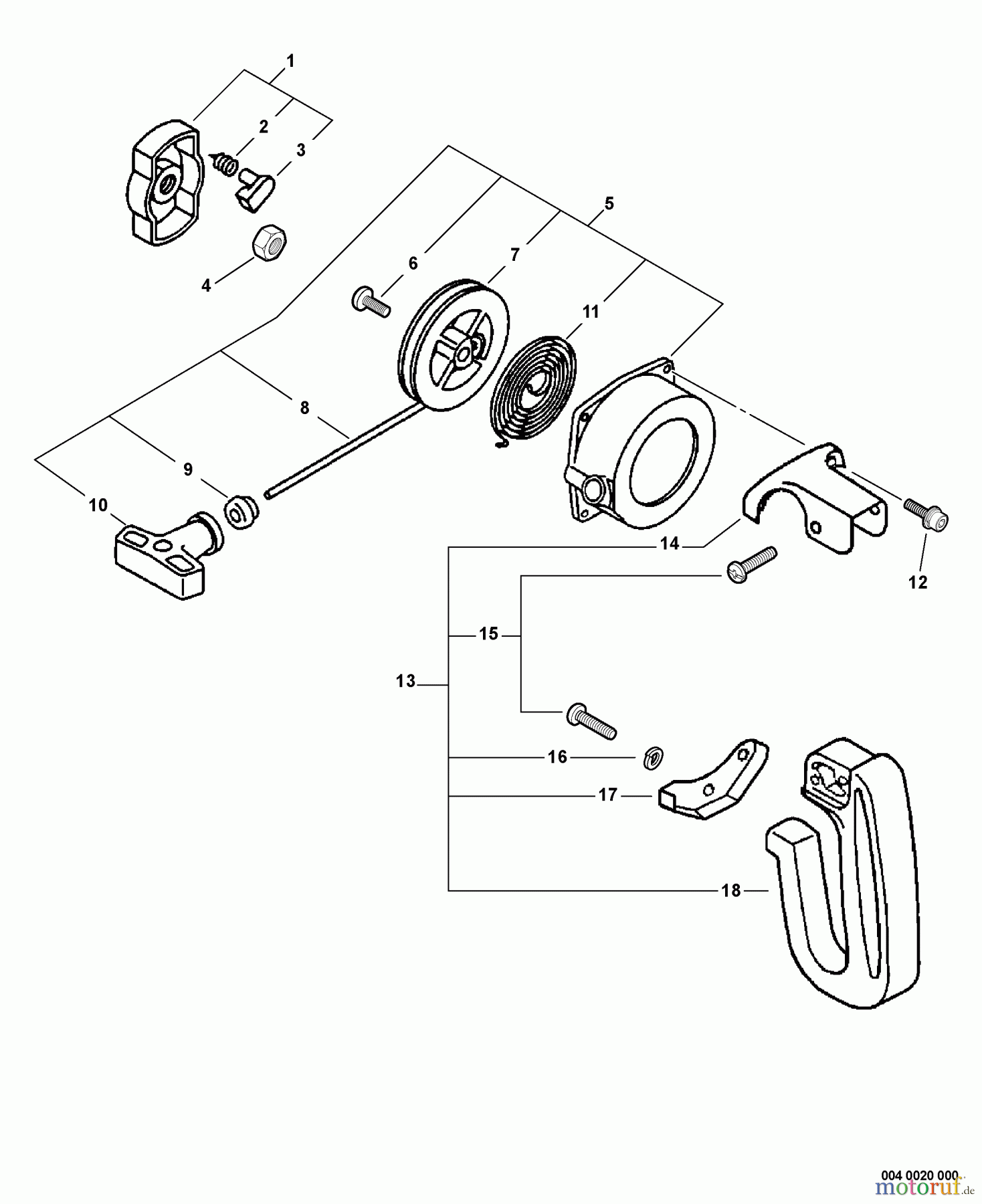  Echo Bläser / Sauger / Häcksler / Mulchgeräte	 ES-211 - Echo Shredder/Vacuum, S/N: 09001001 - 09999999 Starter, Side Handle