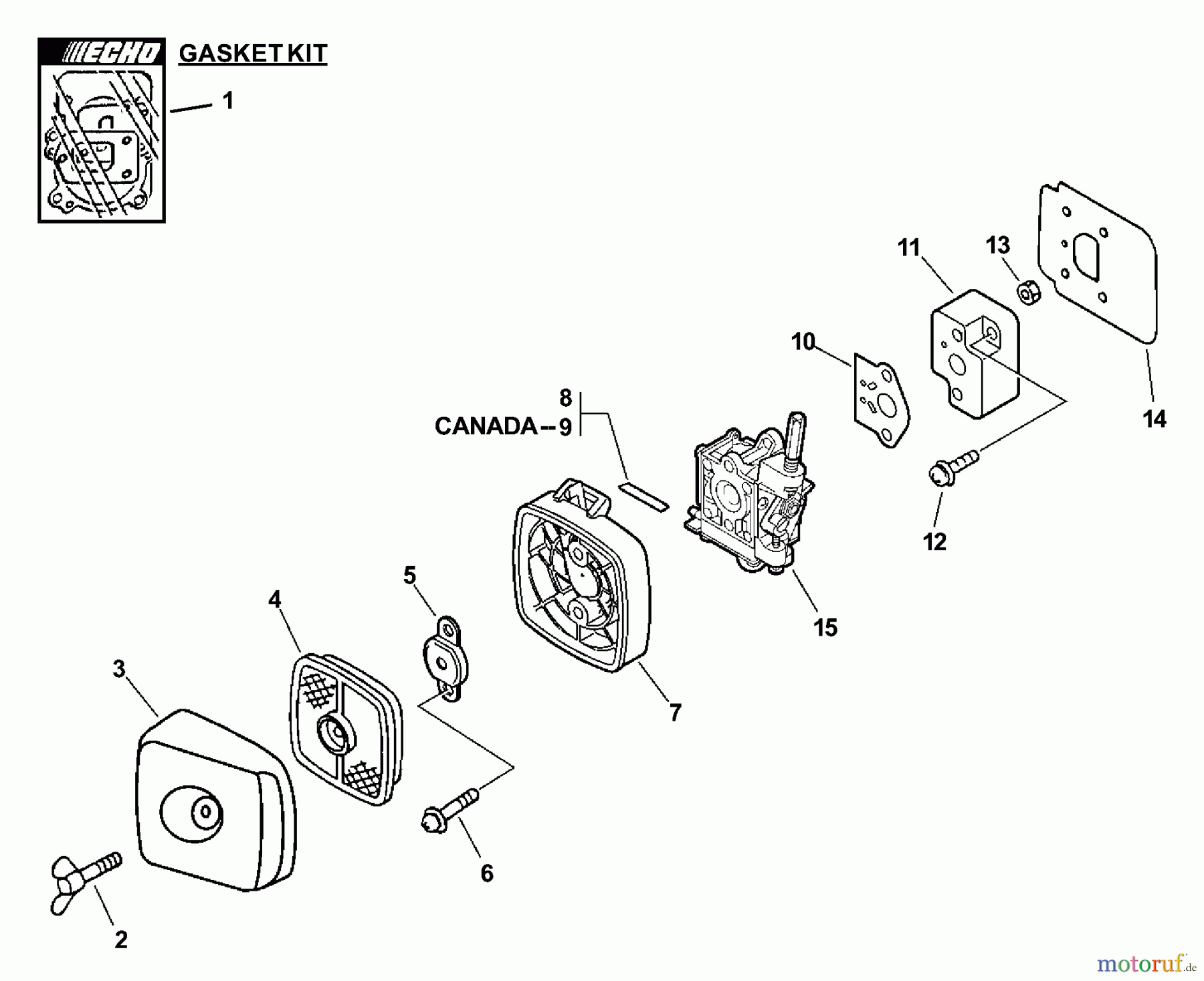  Echo Heckenscheren HC-200 - Echo Hedge Trimmer, S/N: 05001001 - 05999999 Intake