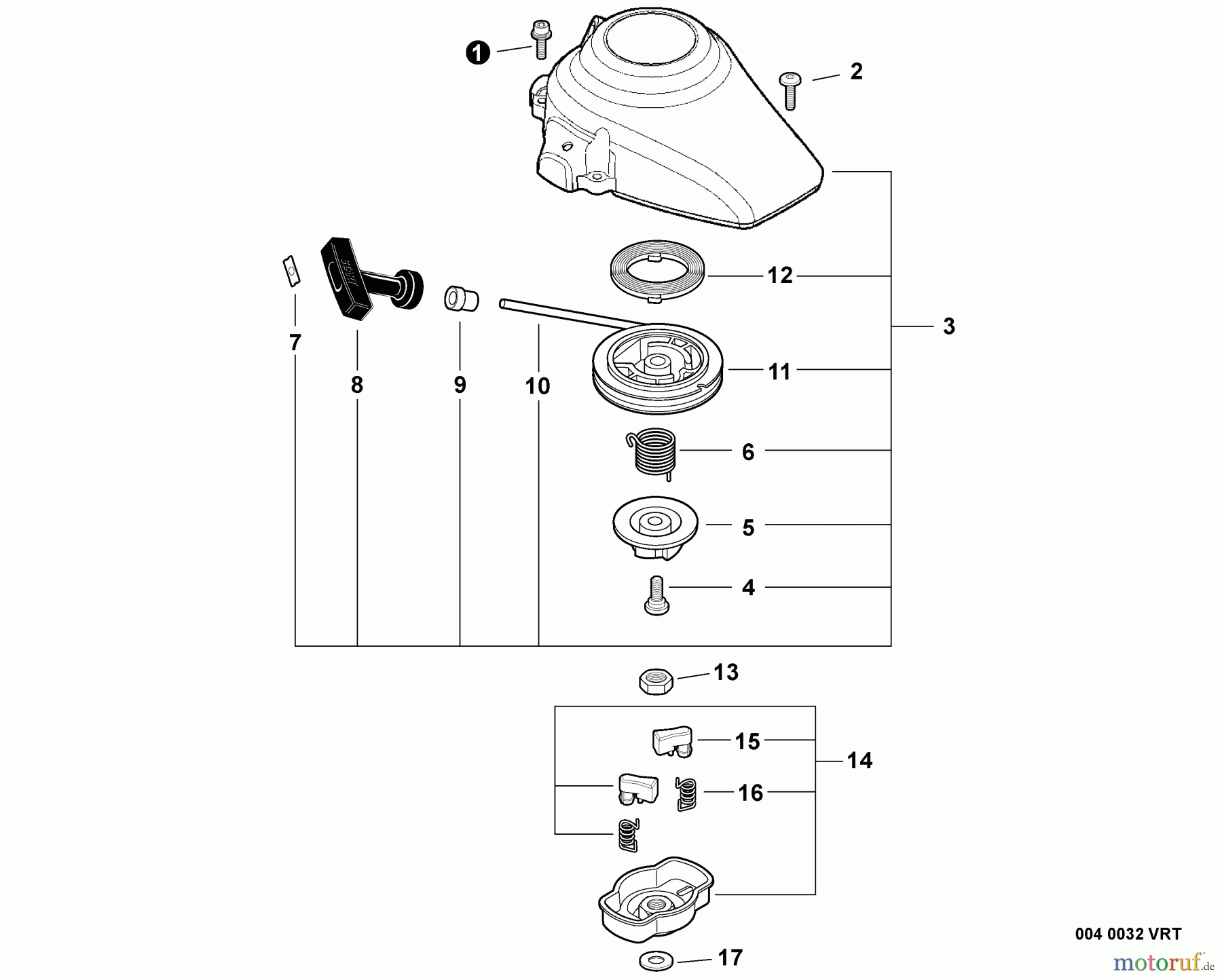  Echo Heckenscheren HC-235 - Echo Hedge Trimmer, S/N: S72312001001 - S72312999999 Starter