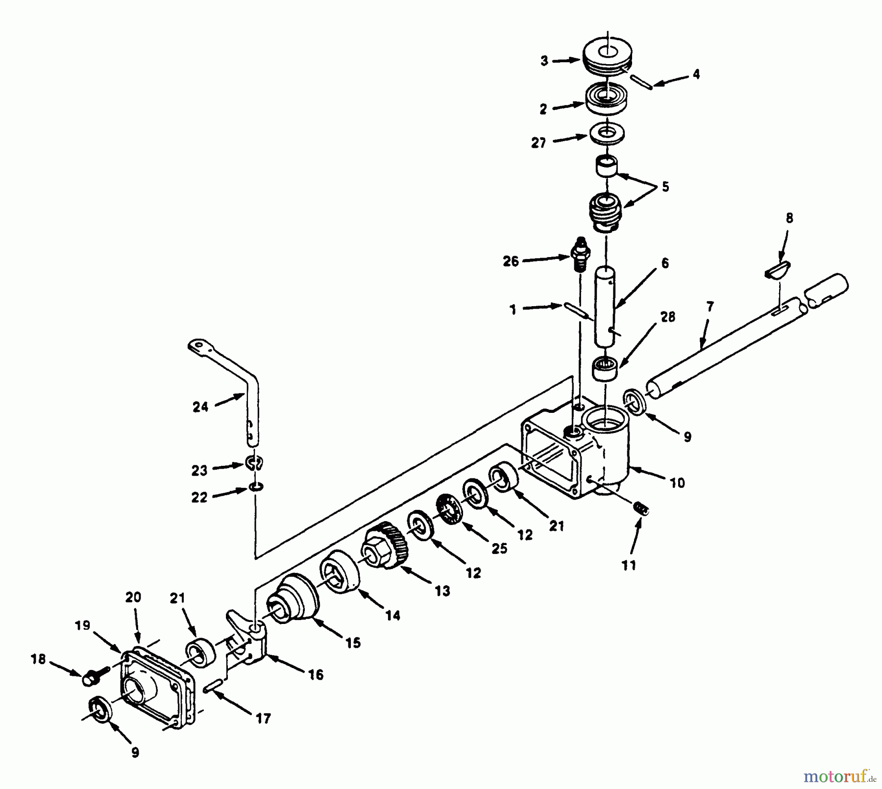  Echo Rasenmäher LM-212PB - Echo Walk-Behind Lawn Mower Drive System - Exploded View
