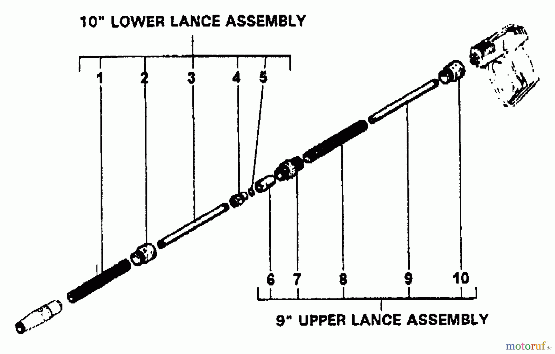  Echo Hochdruckreiniger HPP-1890 - Echo Pressure Washer, S/N: 1457 - 1606 (1993 and 1994 Models) Lance Assembly