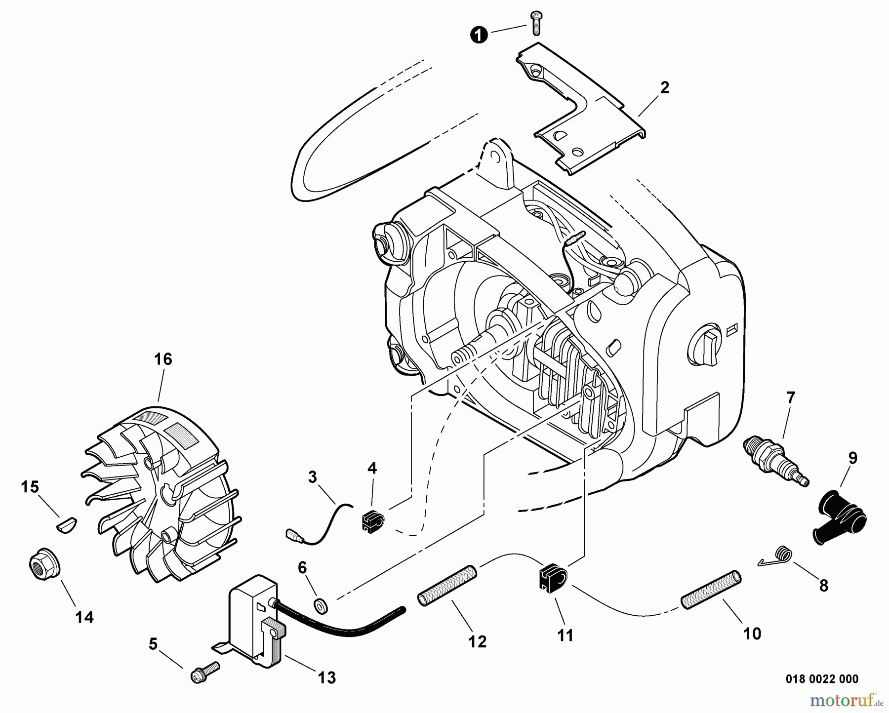  Echo Sägen, Kettensägen CS-271T  S/N: C26513001001 - C26513999999 Ignition