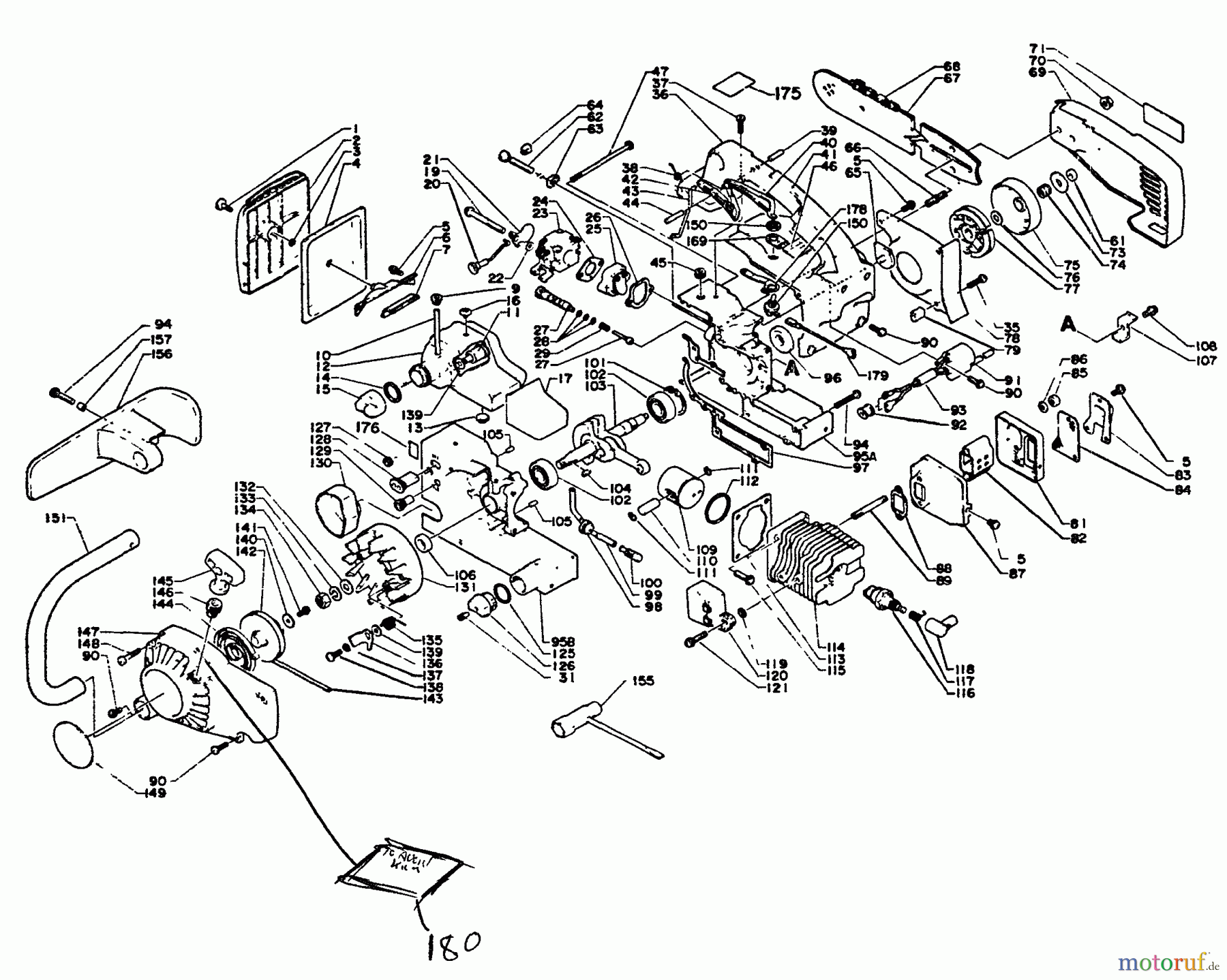  Echo Sägen, Kettensägen CS-280E - Echo Chainsaw, S/N: 0120269 - 0313000 Unit Complete