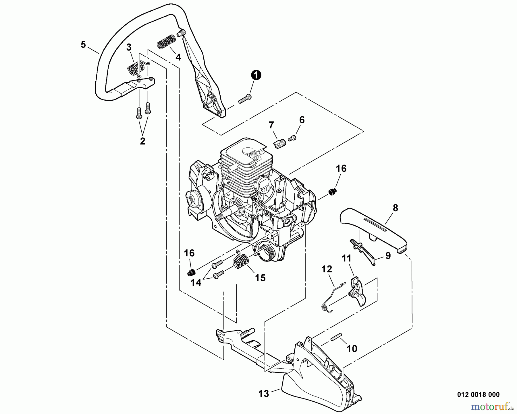 Echo Sägen, Kettensägen CS-352 - Echo Chainsaw, S/N: C19813001001 - C19813999999 Handles, Throttle Control