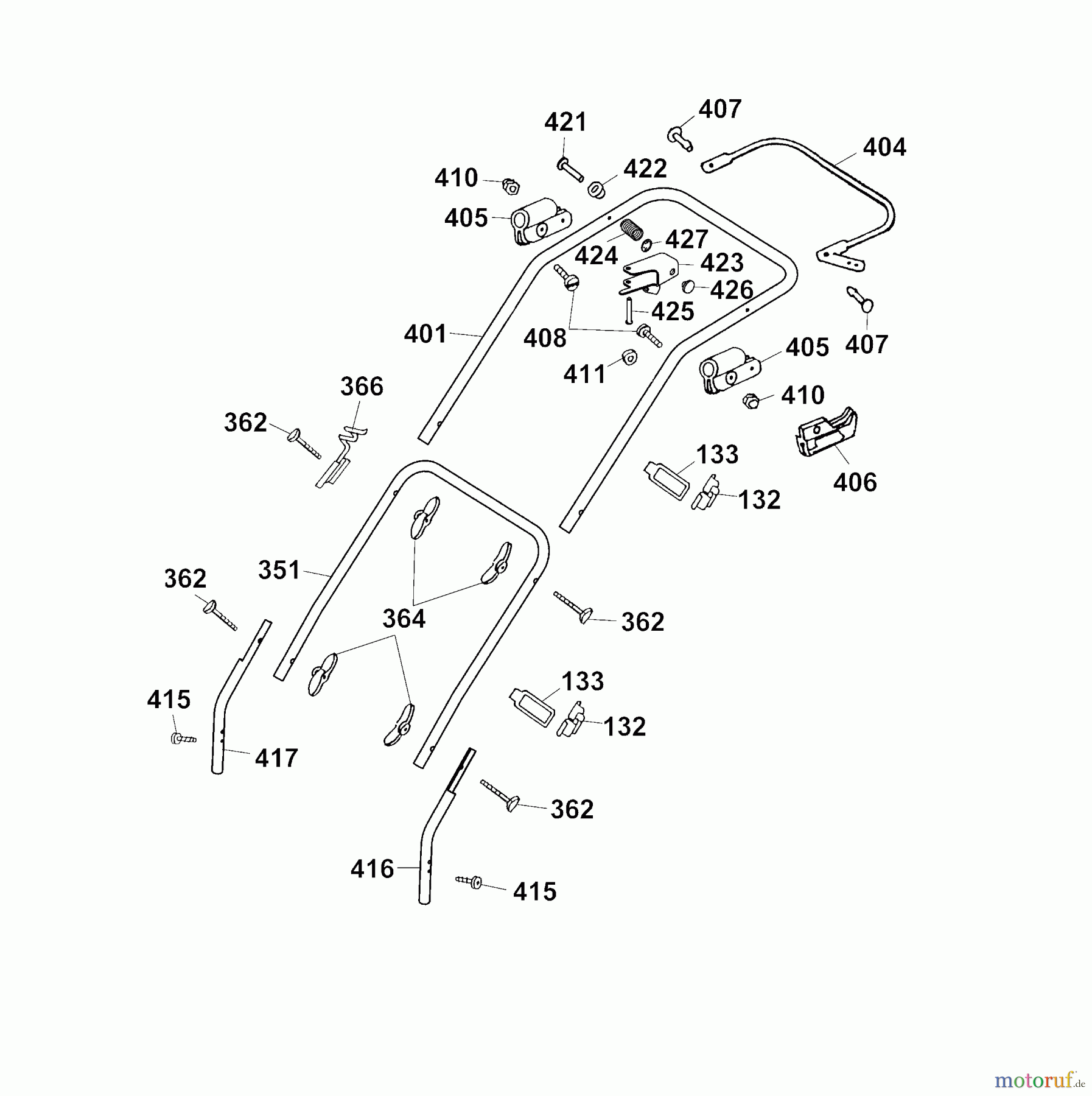 Wolf-Garten Motormäher Esprit 40 TM 4004000 Serie A (2003) Holm