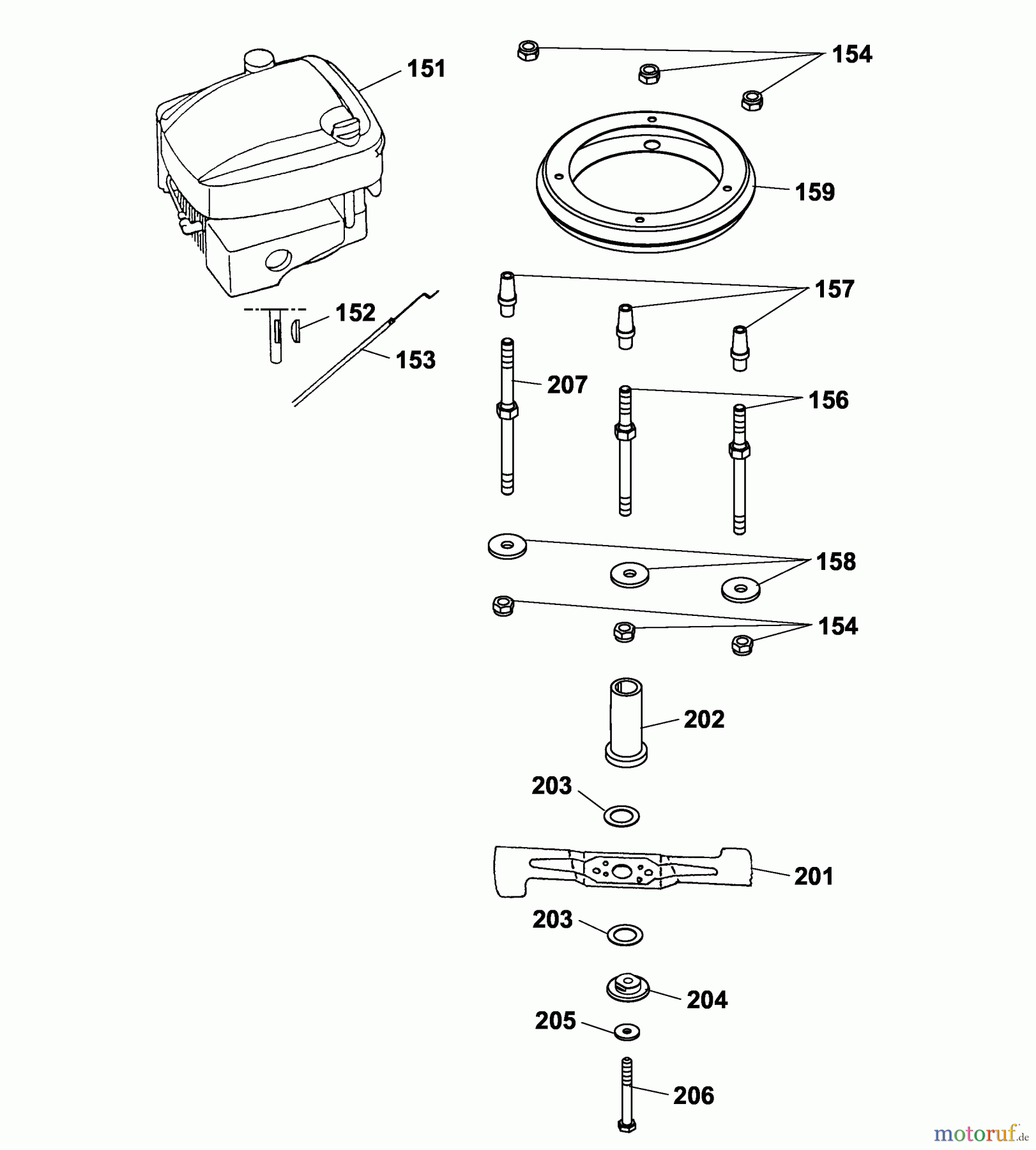 Wolf-Garten Motormäher Esprit 40 TM 4004000 Serie A (2003) Messer, Messeraufnahme, Motor