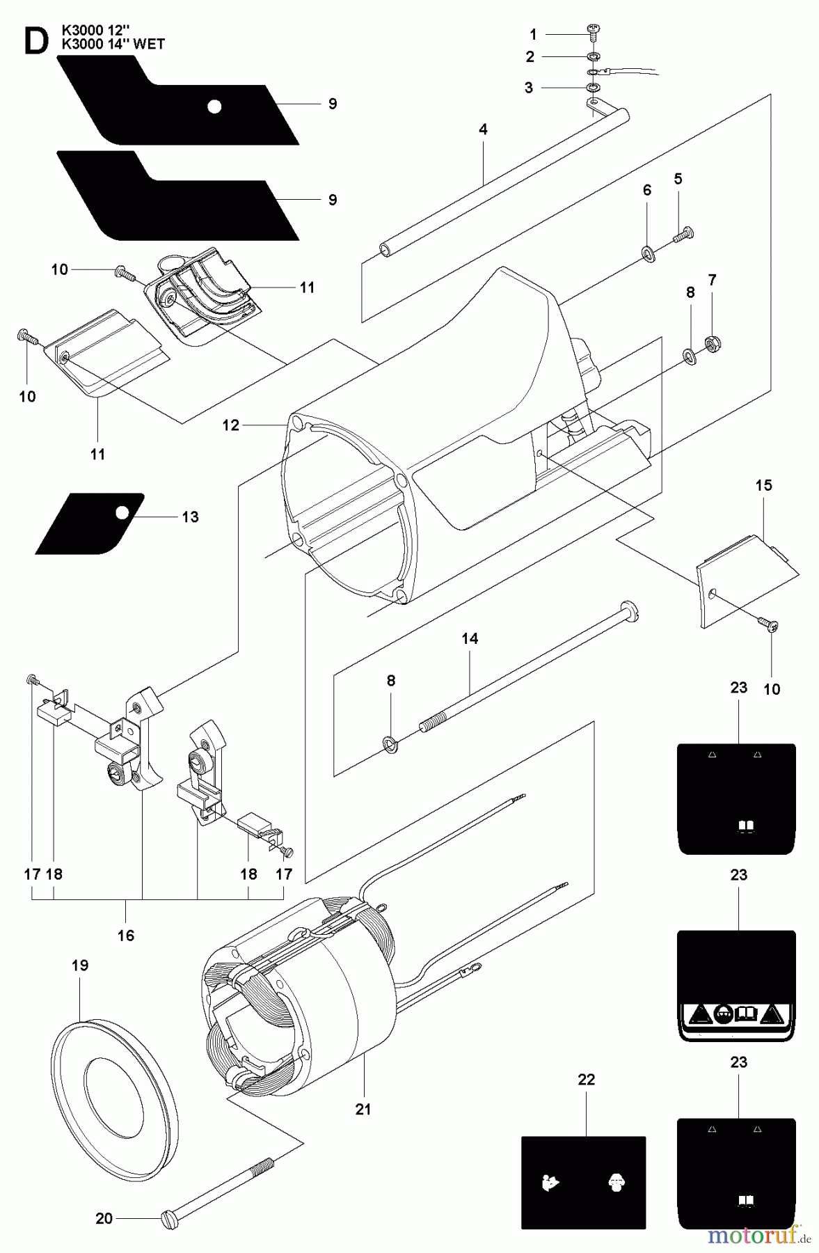  Trennschneider, Cut-Off K3000 WET, 2009-05 MOTOR HOUSING
