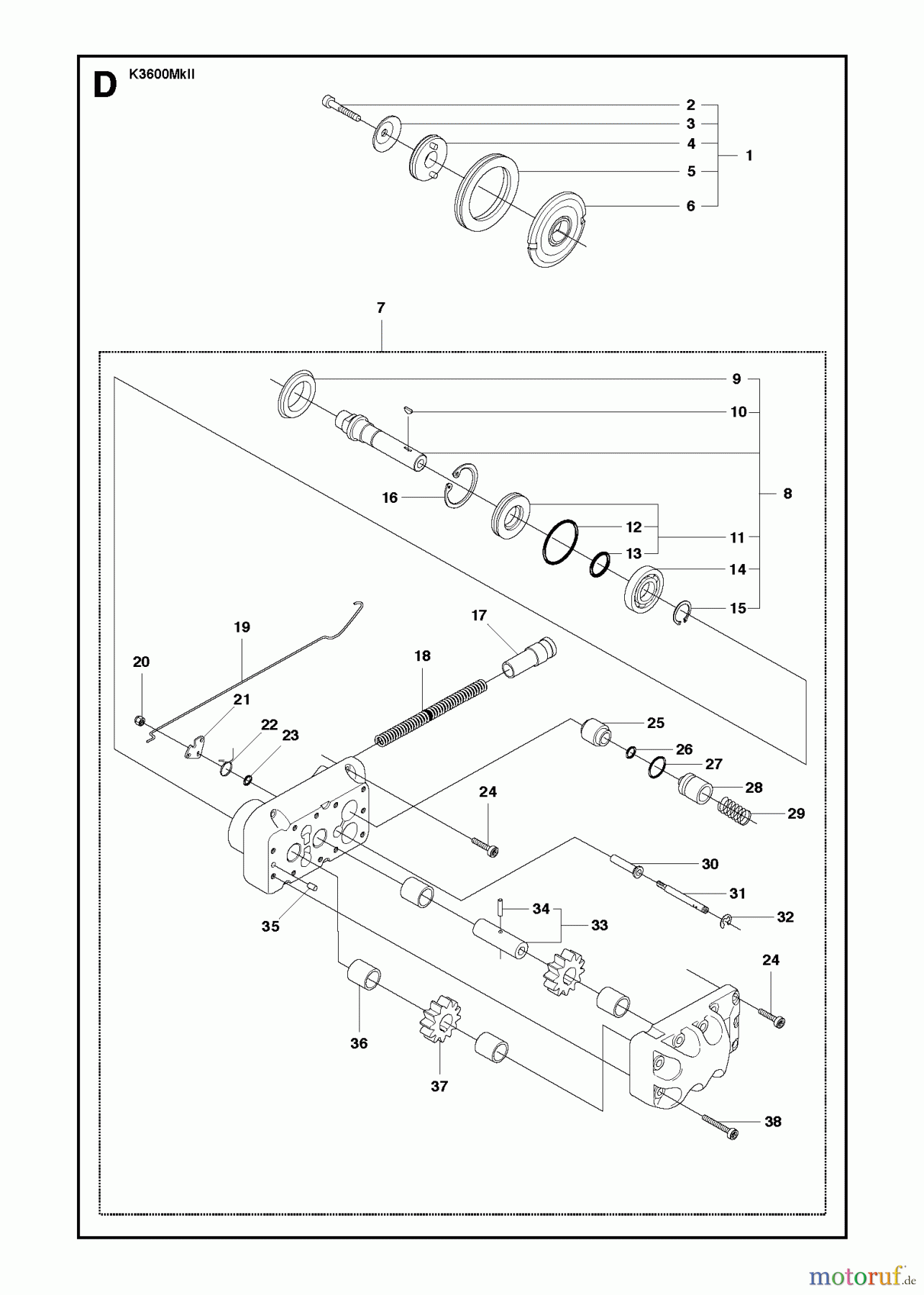  Trennschneider, Cut-Off K3600 MkII, 2009-01 HYDRAULIC PUMP - MOTOR