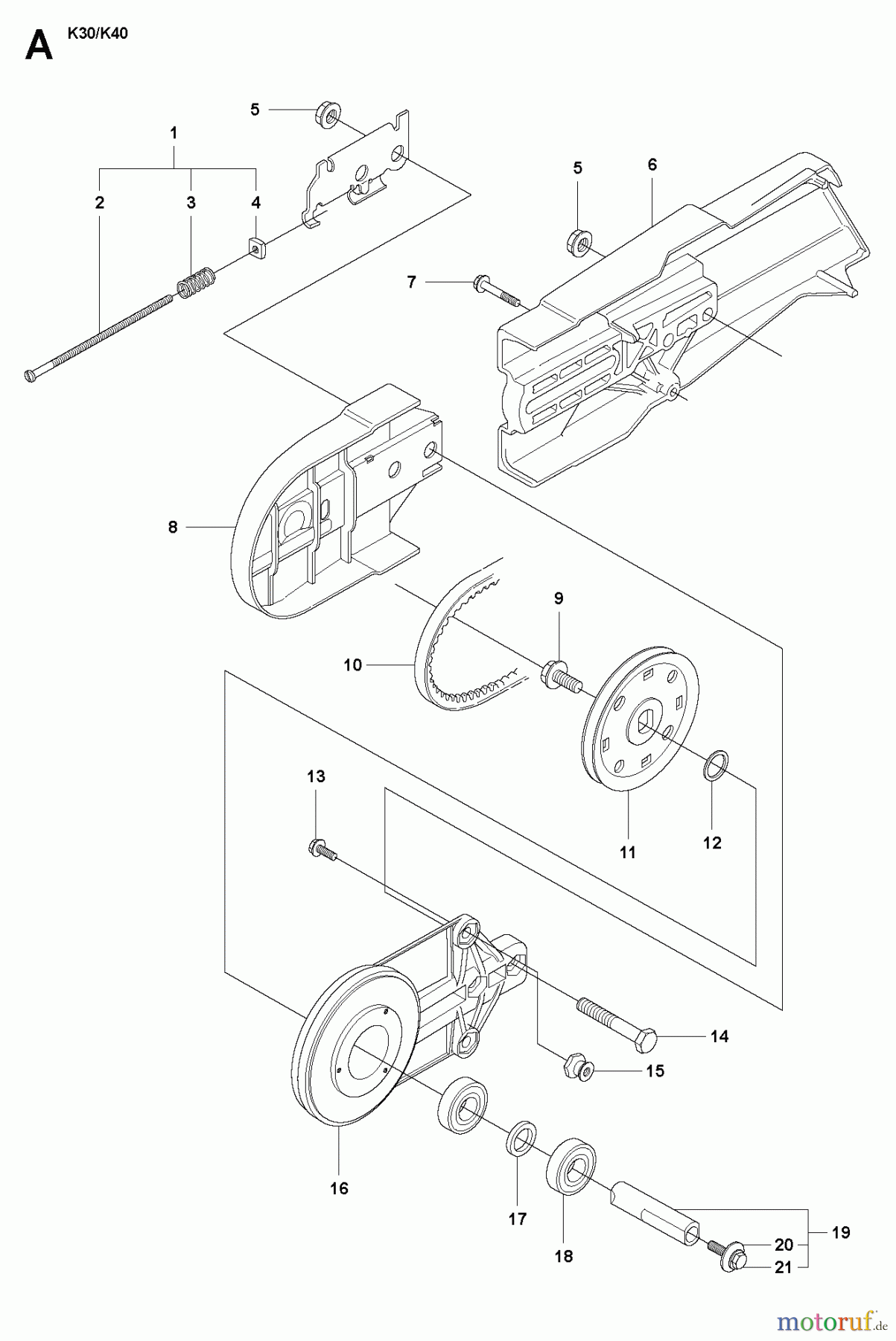  Trennschneider, Cut-Off K30, 2007-01 BELT GUARD & PULLEY