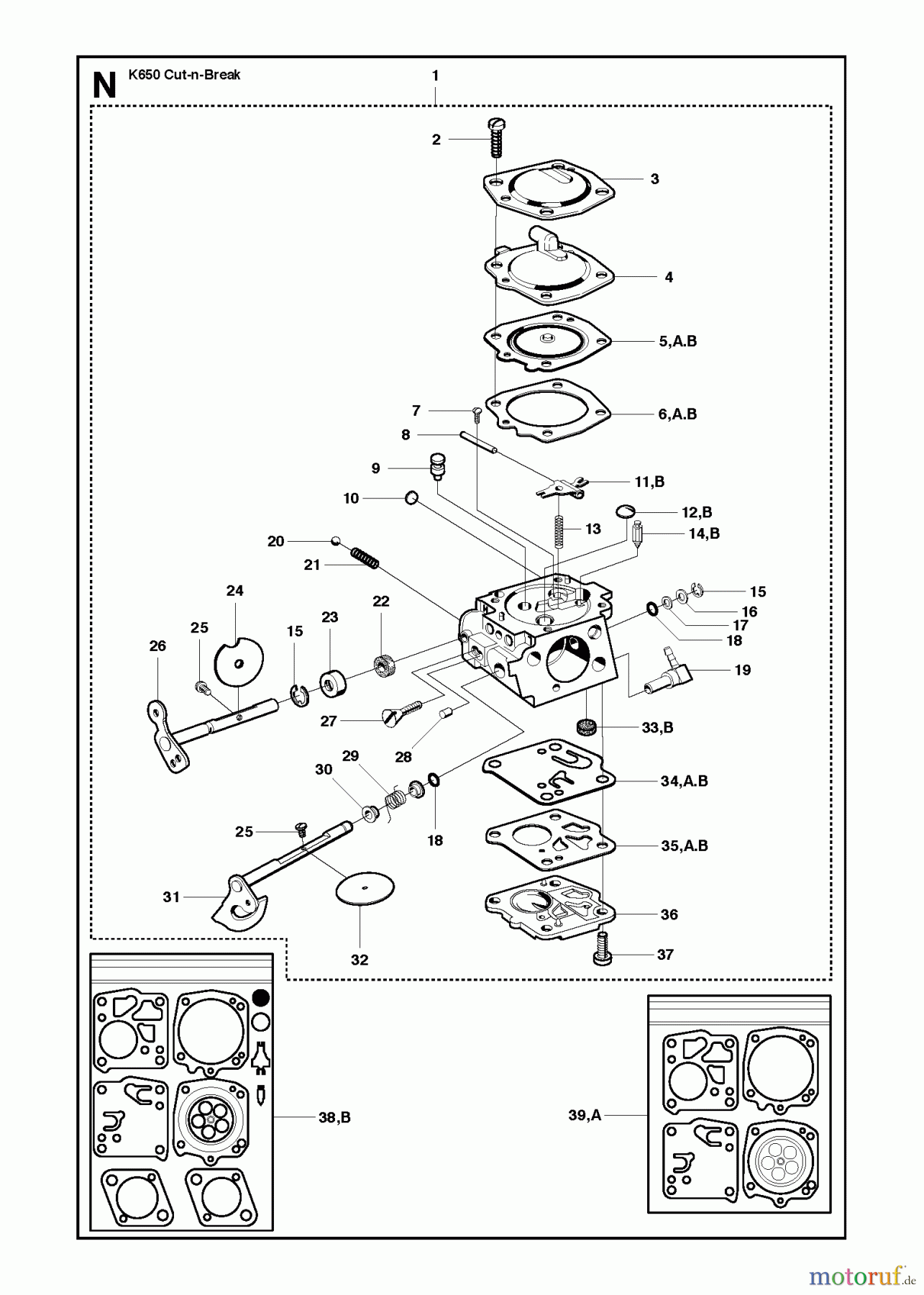  Trennschneider, Cut-Off K650 Cut-n-Break, 2007-10 CARBURETOR DETAILS