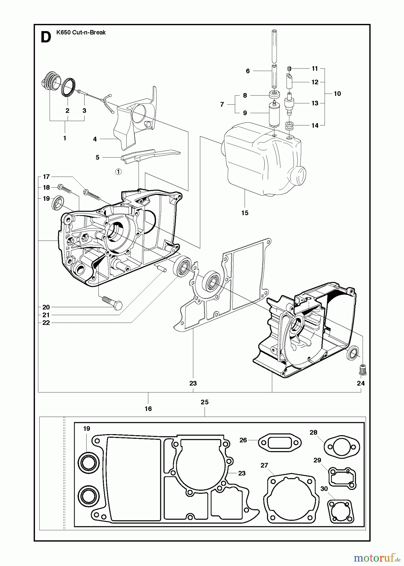  Trennschneider, Cut-Off K650 Cut-n-Break, 2007-10 CRANKCASE