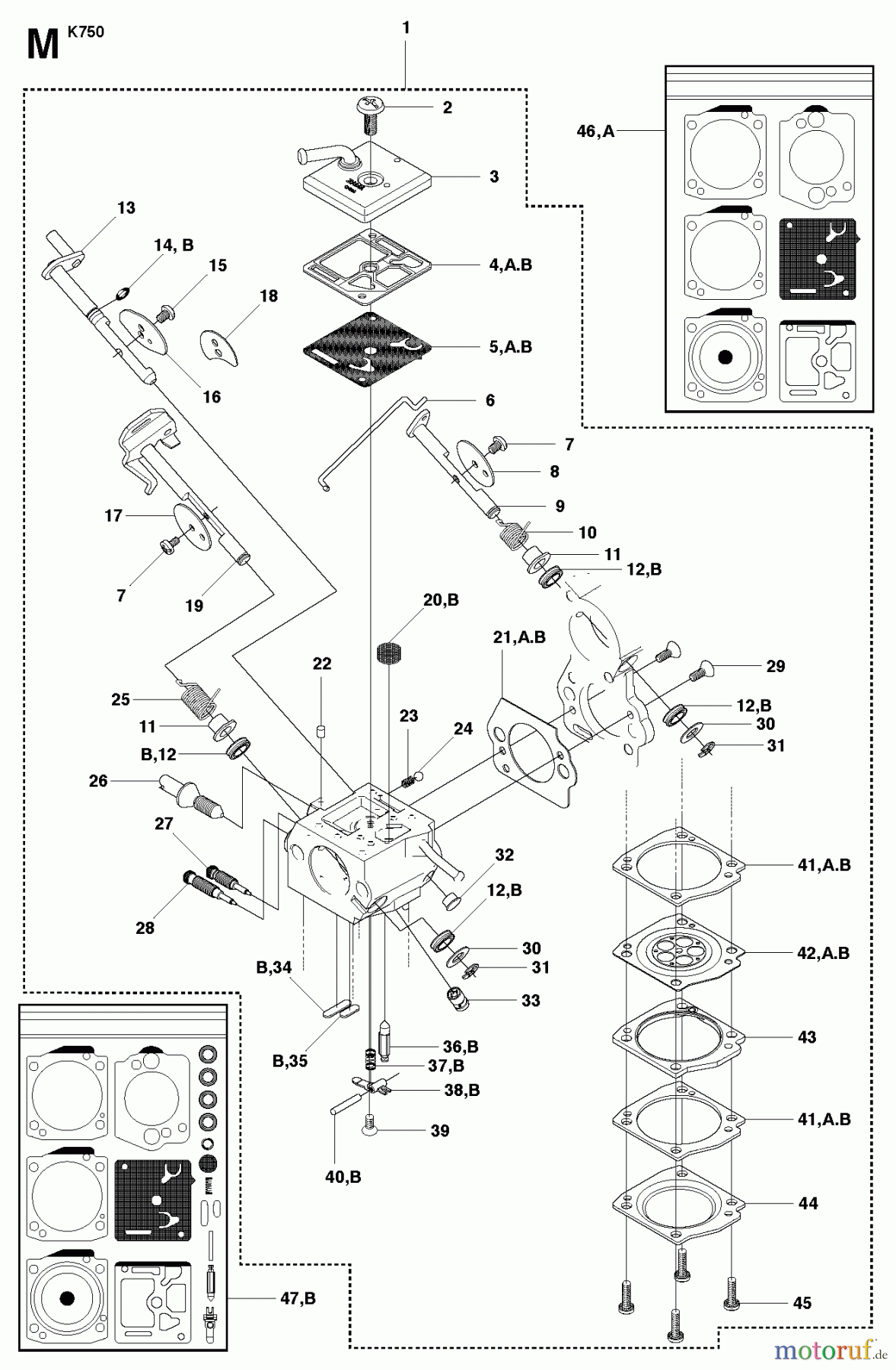  Trennschneider, Cut-Off K750, 2009-07 CARBURETOR DETAILS