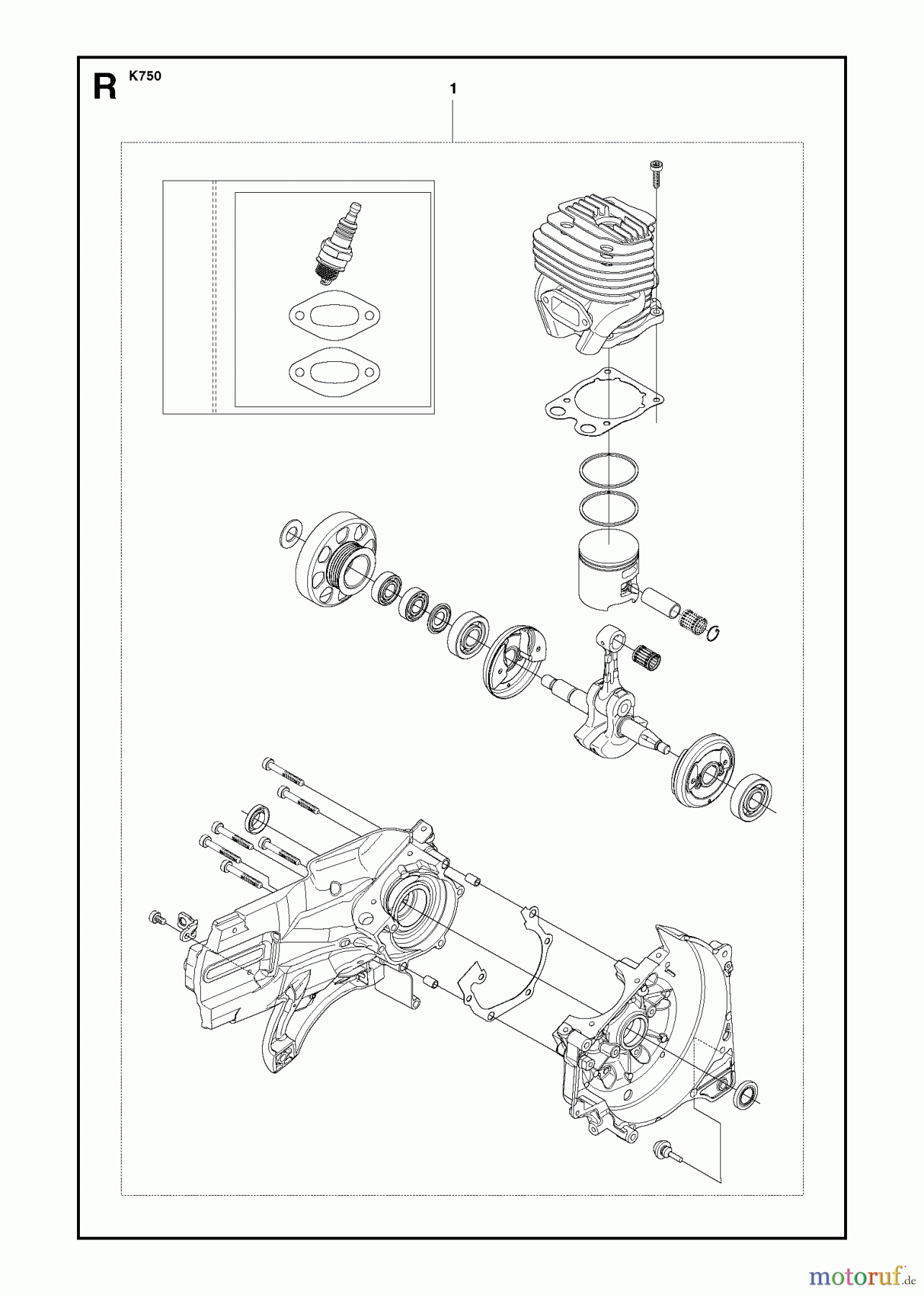  Trennschneider, Cut-Off K750 RESCUE, 2009-07 CRANKCASE #2