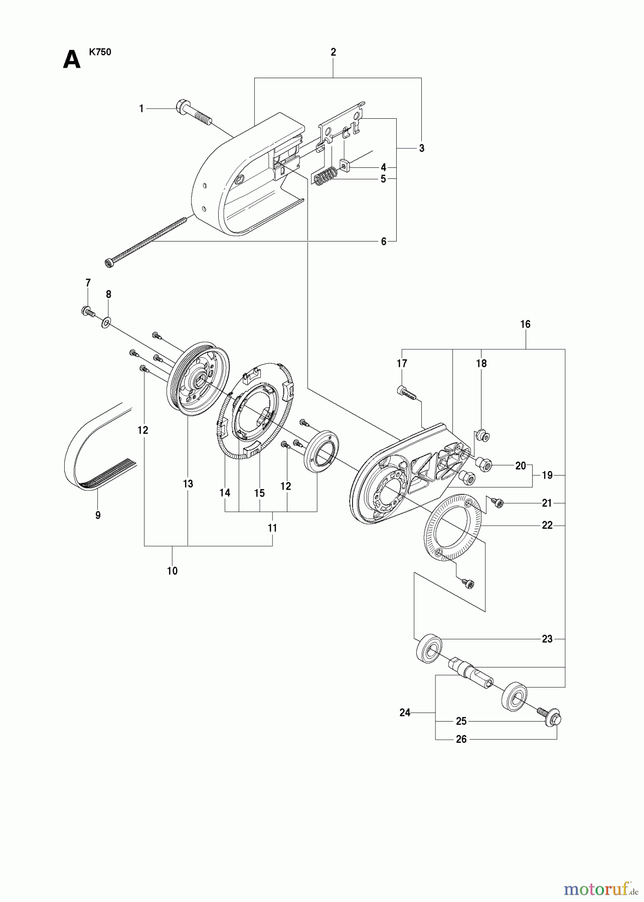  Trennschneider, Cut-Off K750, 544936207, 2010-02 BELT GUARD & PULLEY