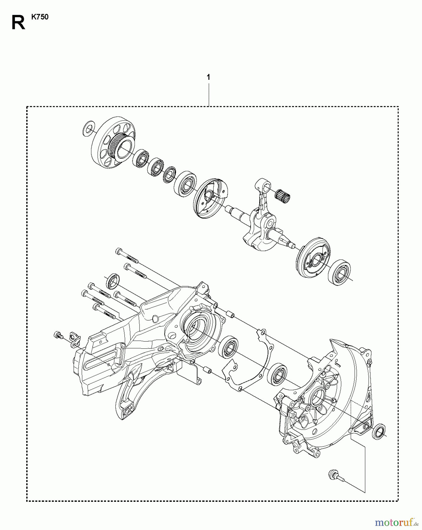  Trennschneider, Cut-Off K750, Oilguard, Rescue, 2007-07 CRANKCASE #2