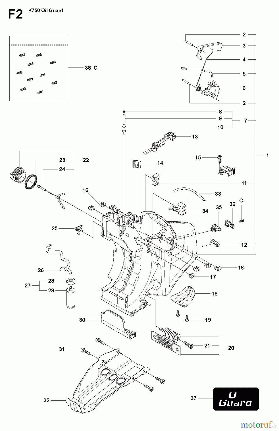  Trennschneider, Cut-Off K750, Oilguard, Rescue, 2007-07 FUEL TANK #1
