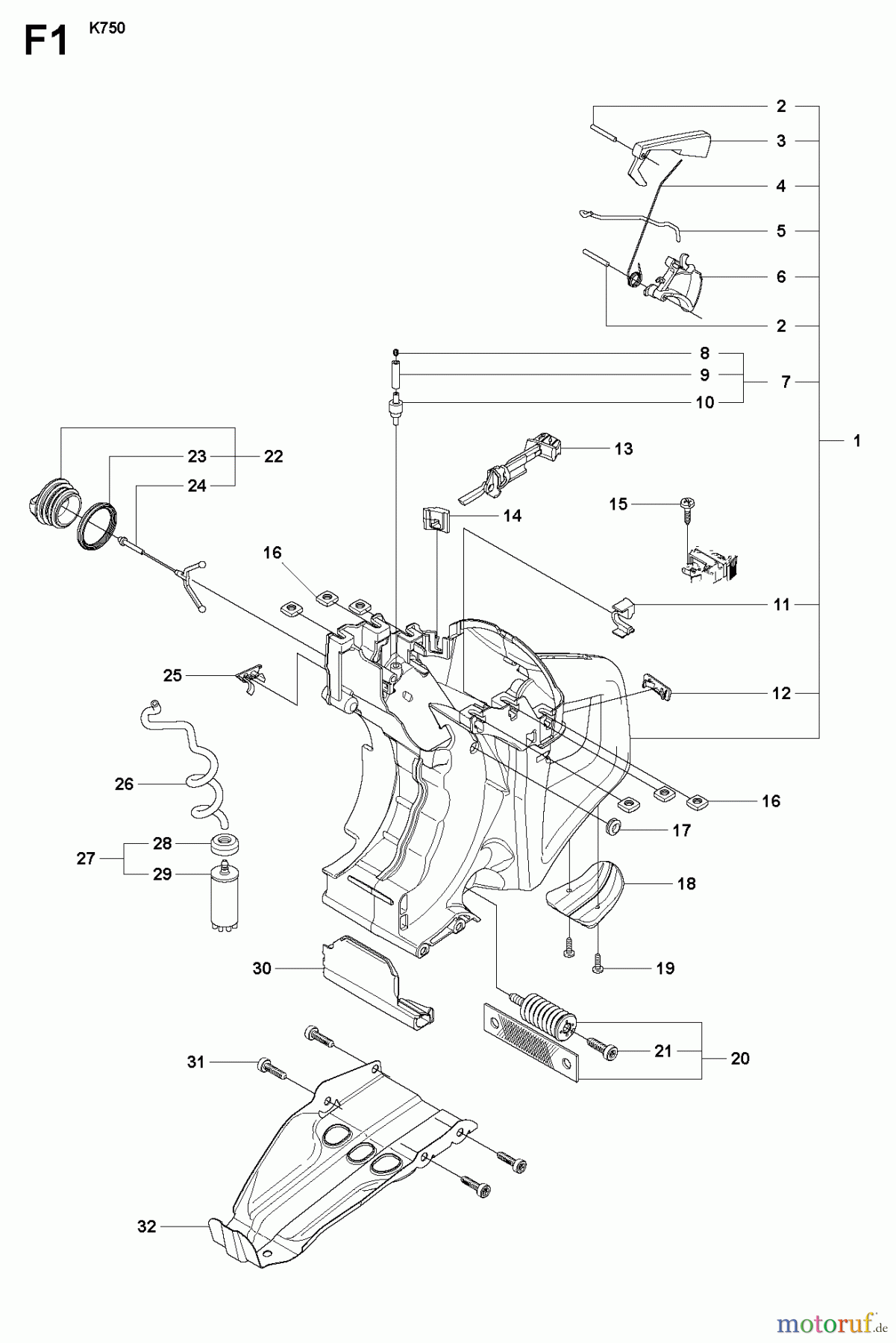  Trennschneider, Cut-Off K750, Oilguard, Rescue, 2007-07 FUEL TANK #2