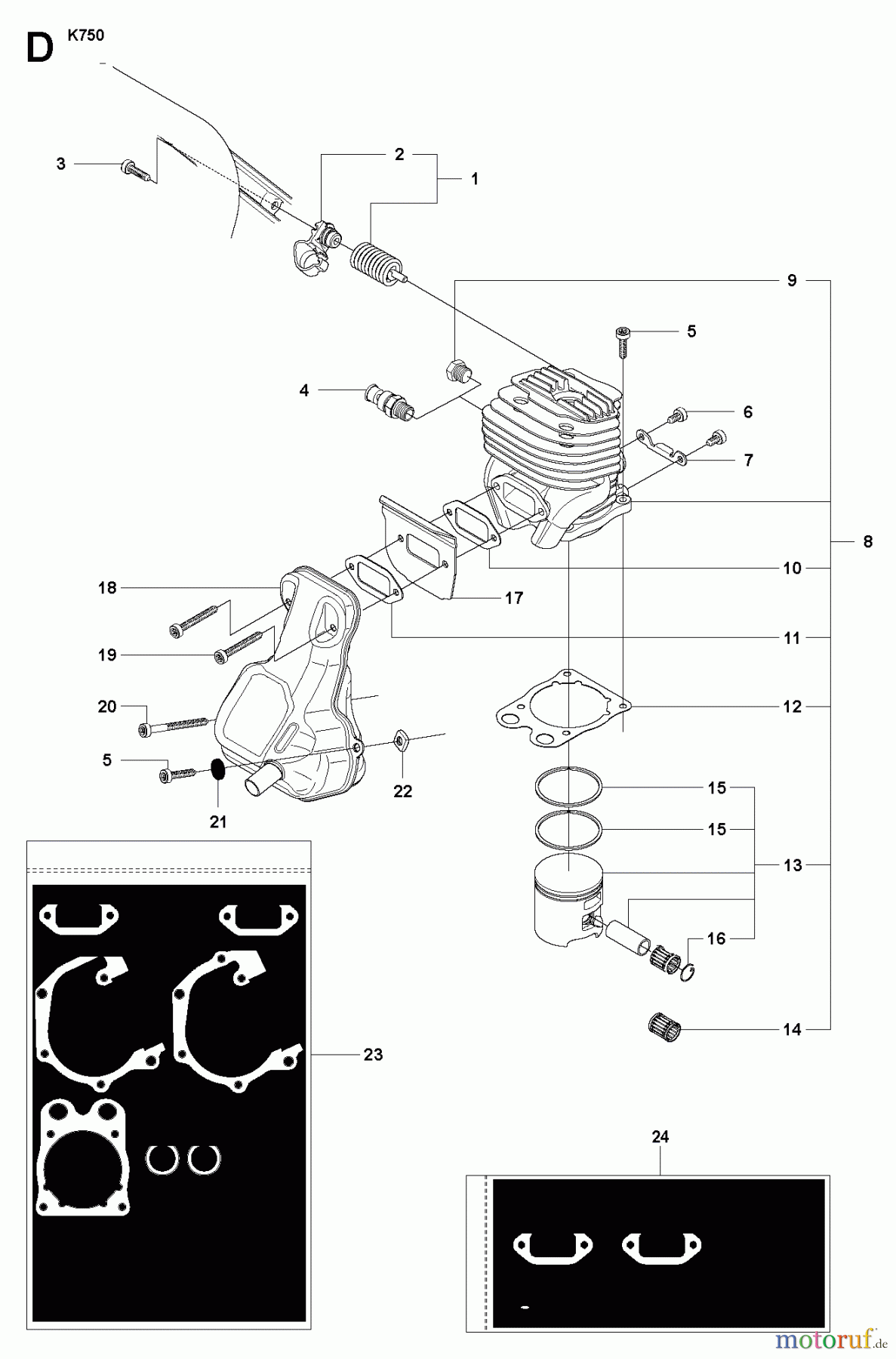  Trennschneider, Cut-Off K750, Rescue, Air Purge, Oil Guard, 2008-10 CYLINDER