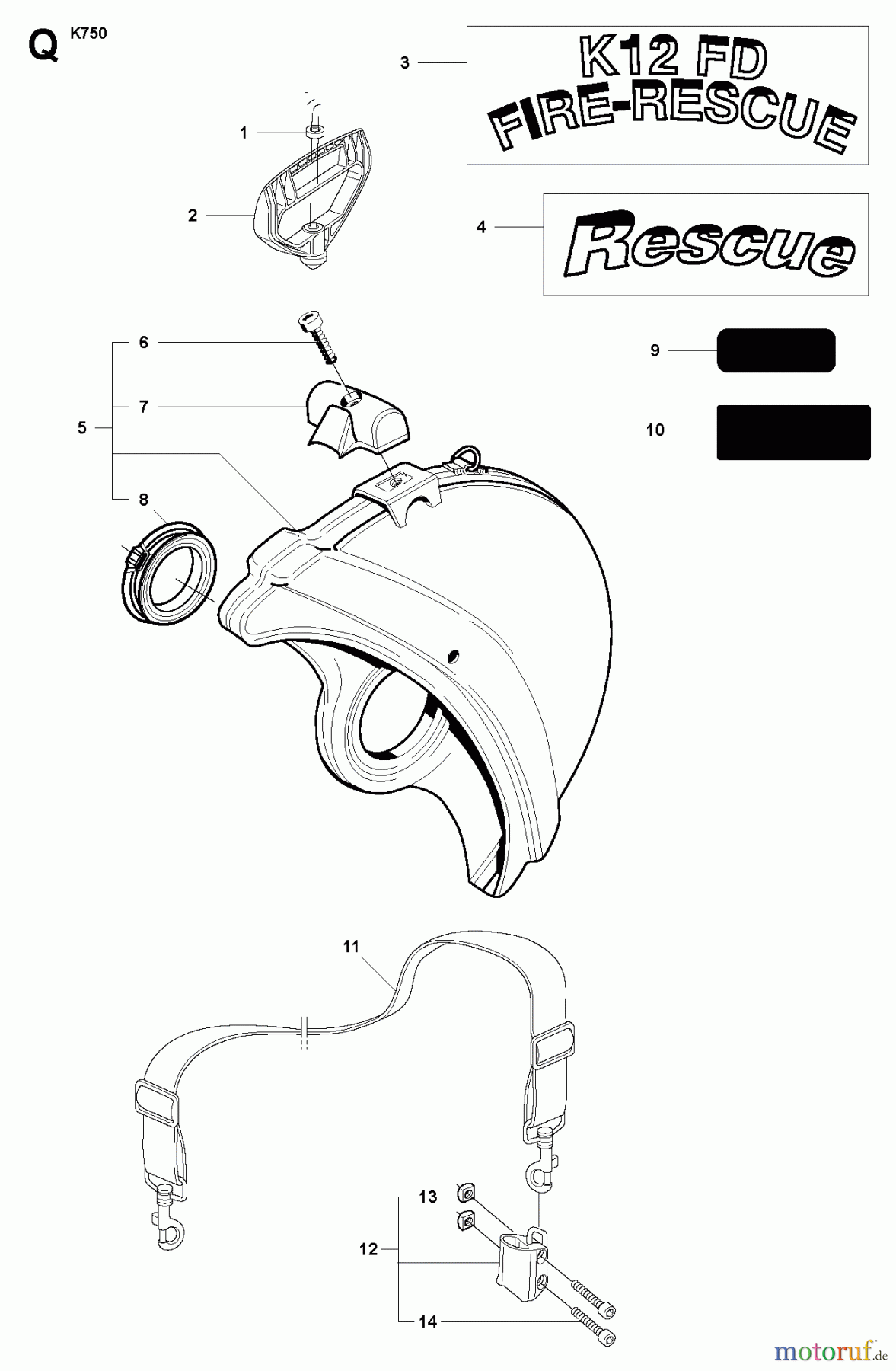  Trennschneider, Cut-Off K750, Rescue, Air Purge, Oil Guard, 2008-10 RESCUE
