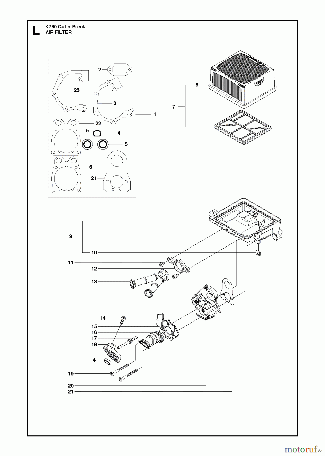  Trennschneider, Cut-Off K760 CUT-N-BREAK, 2013-06 AIR FILTER