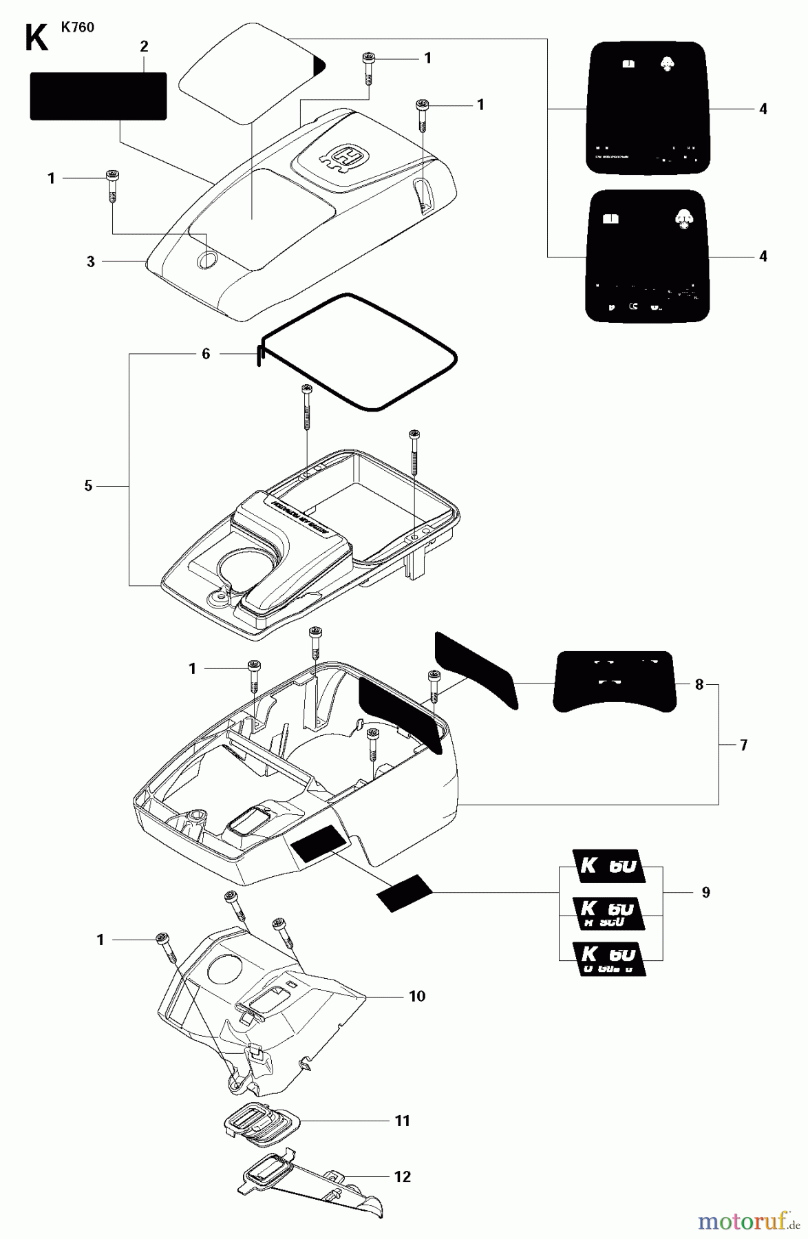  Trennschneider, Cut-Off K760 RESCUE, 2009-12 CYLINDER COVER