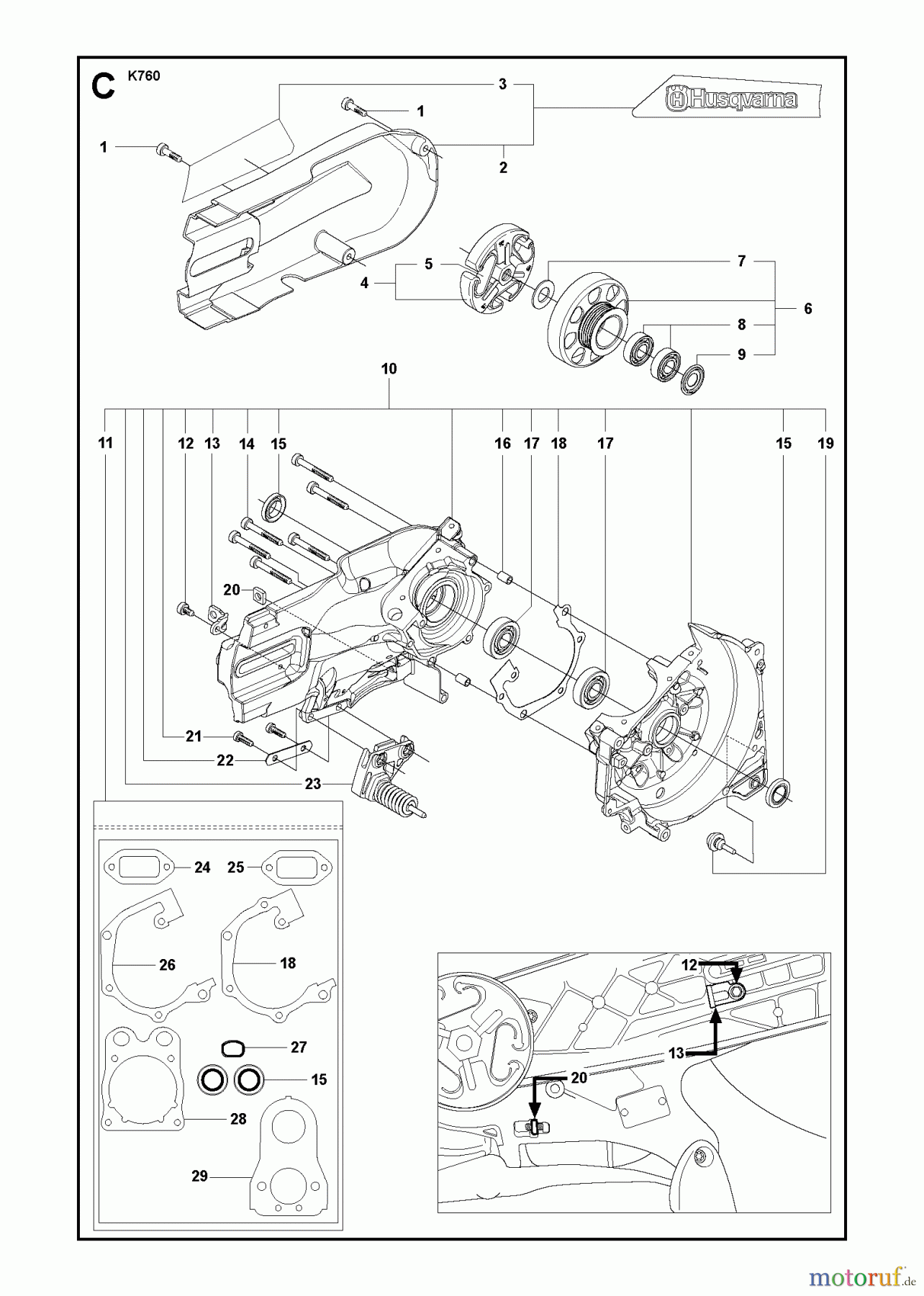  Trennschneider, Cut-Off K760, 2009-12 CRANKCASE
