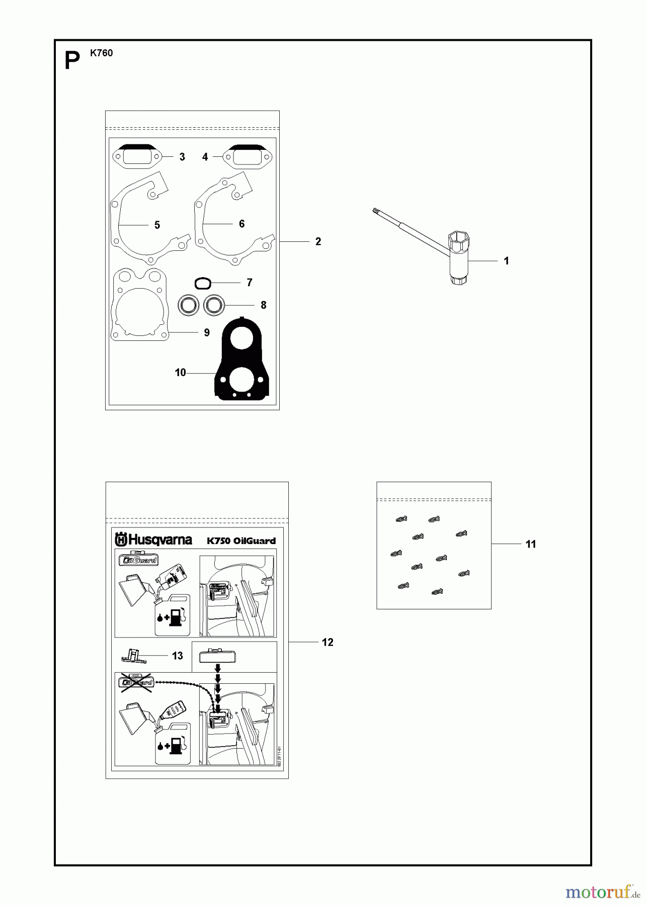  Trennschneider, Cut-Off K760, 2011-08 GASKET KIT