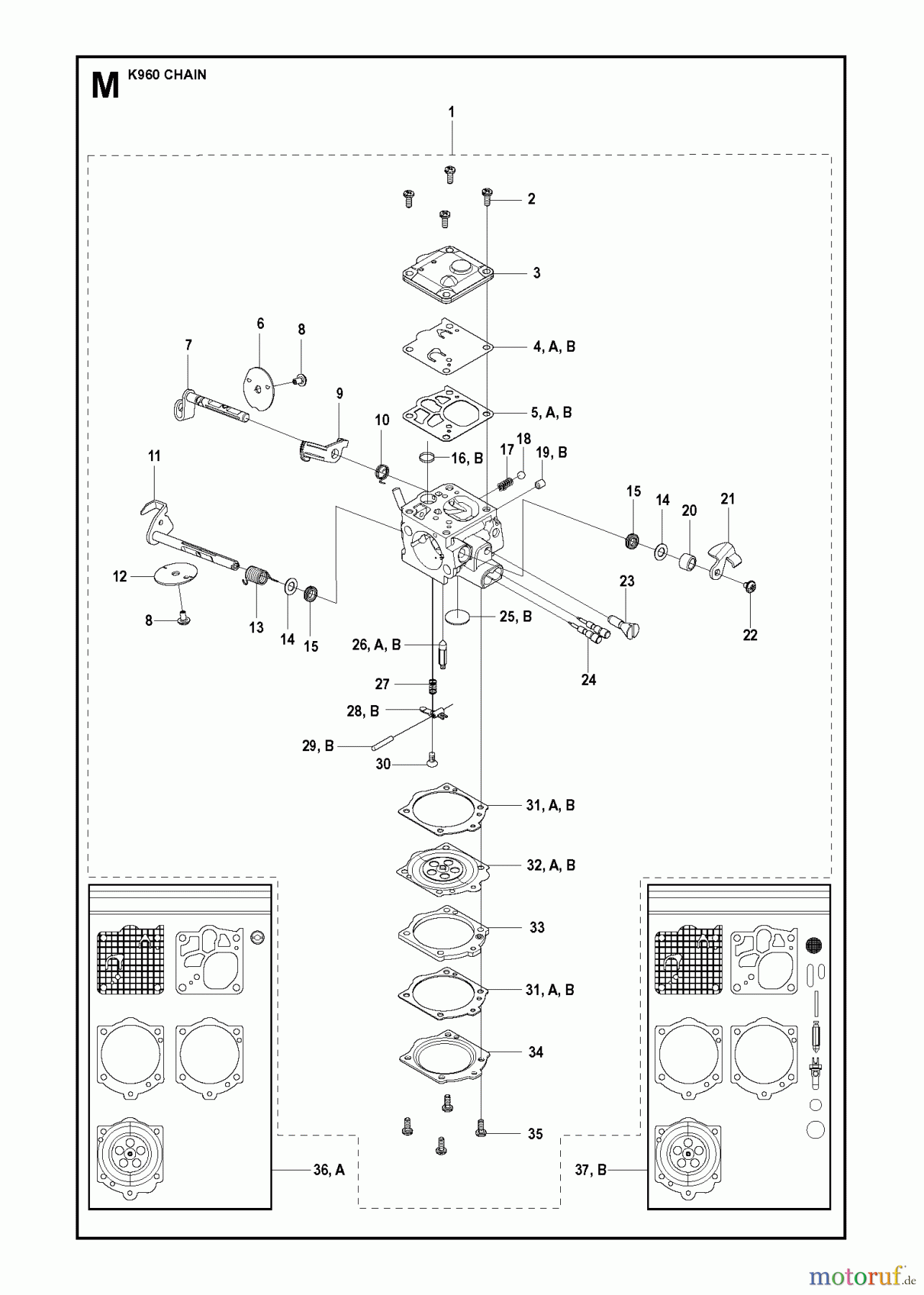  Trennschneider, Cut-Off K960 Chain, 2008-03 CARBURETOR DETAILS