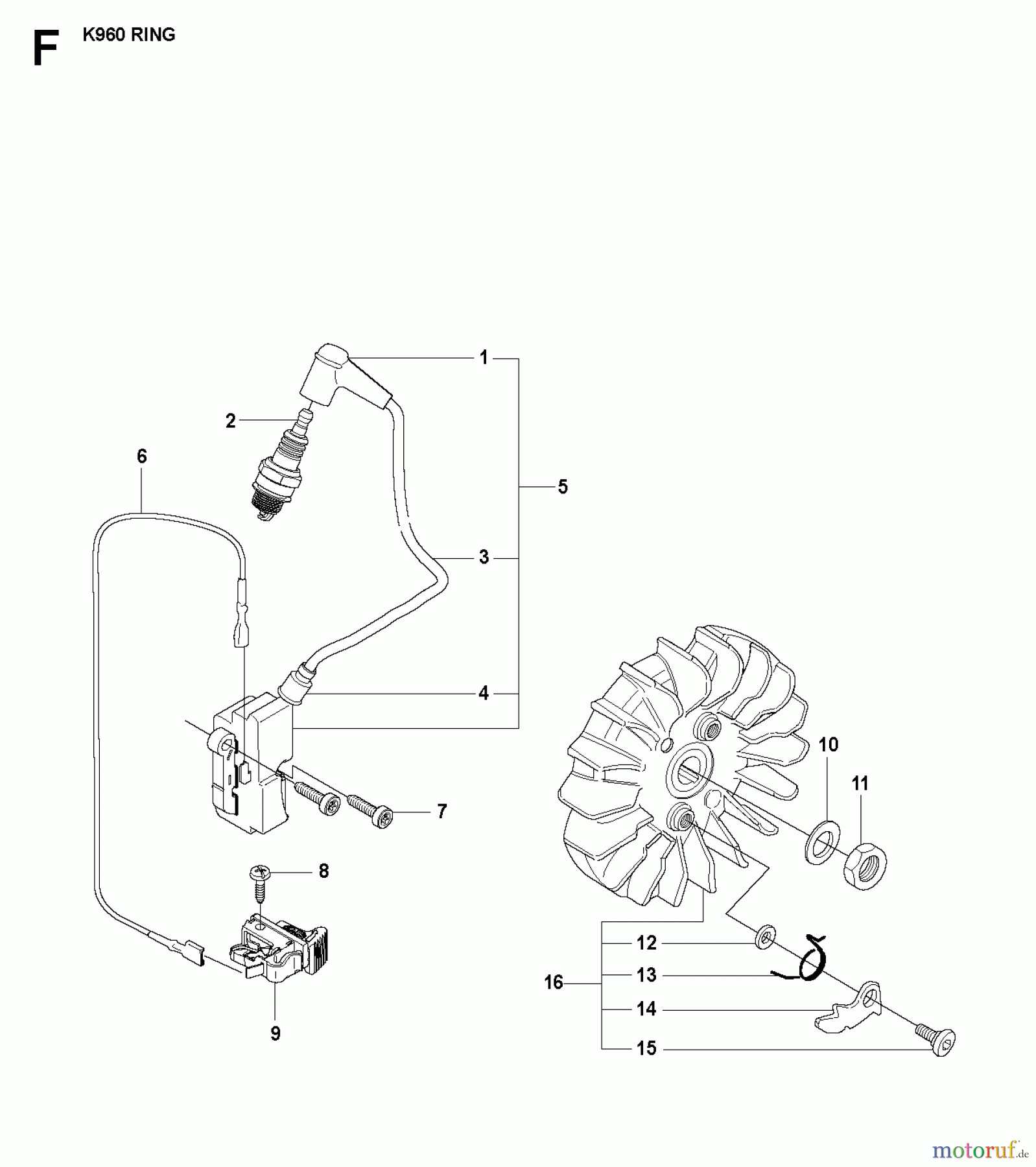  Trennschneider, Cut-Off K960 Ring, 2008-03 IGNITION SYSTEM
