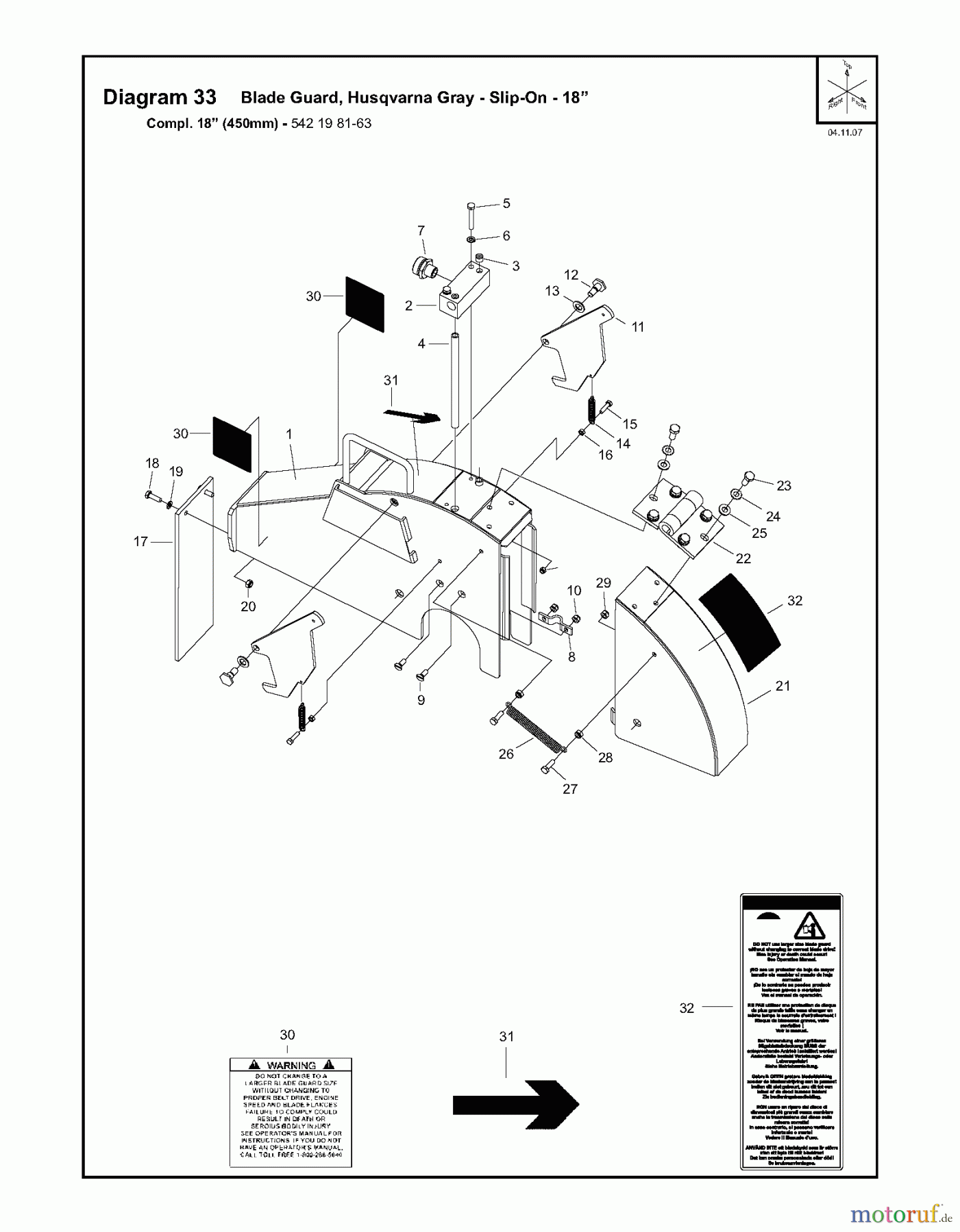  Trennschneider, Floor FS3500, 2007-10 Blade Guard - Slip-On - 18