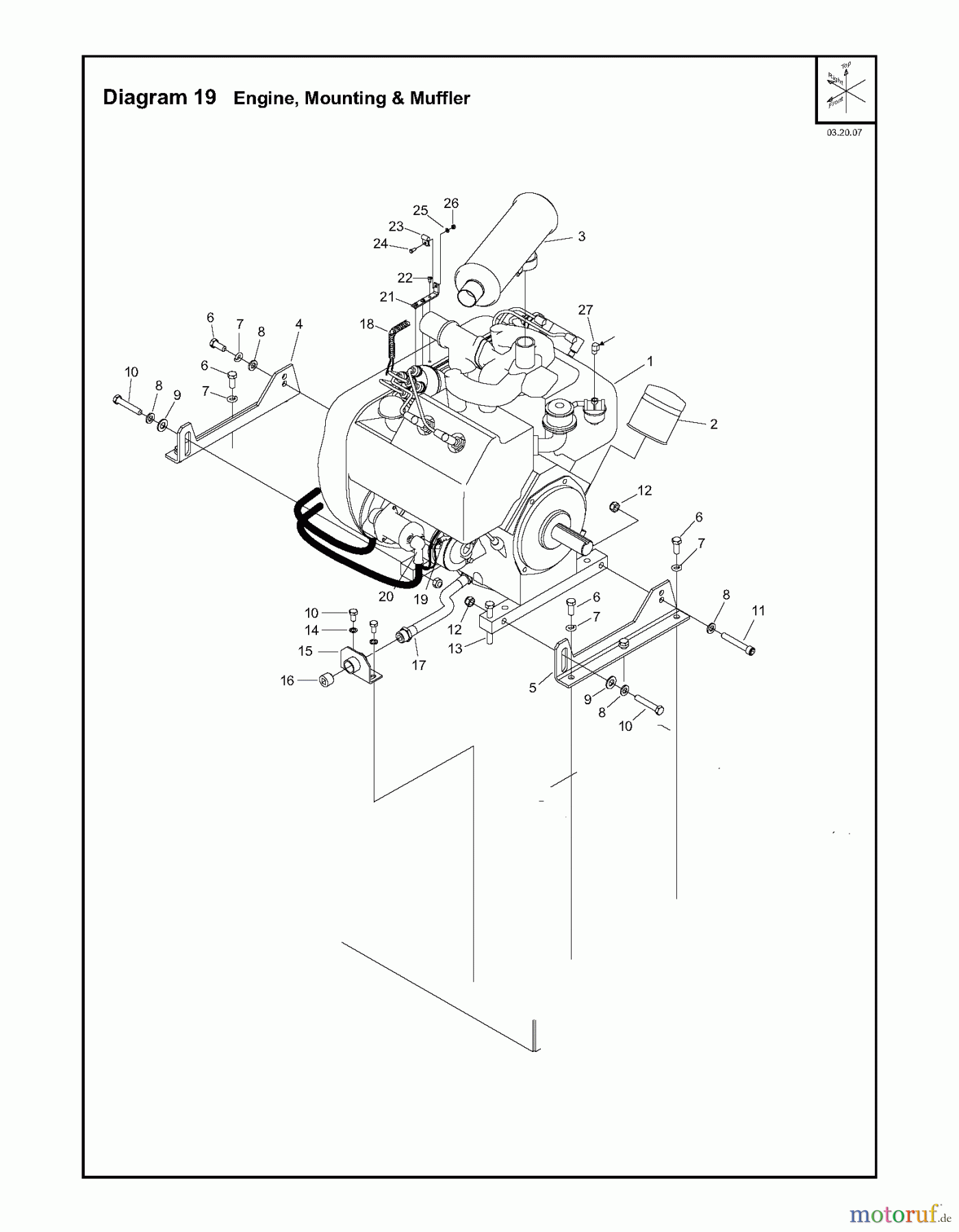  Trennschneider, Floor FS3500, 2007-10 Engine, Mounting & Muffler