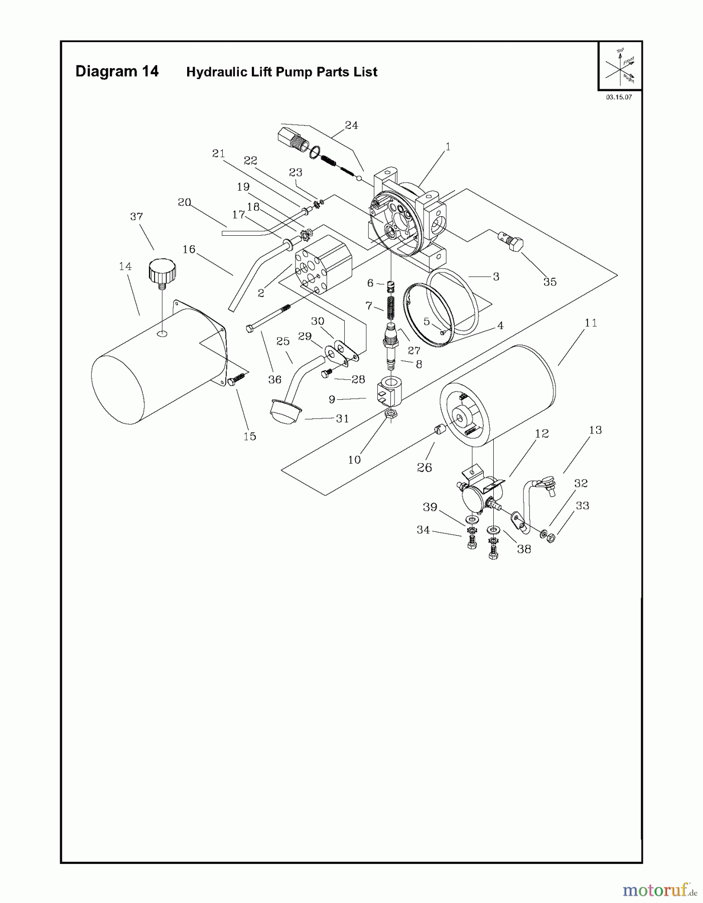  Trennschneider, Floor FS3500, 2007-10 Hydraulic Lift Pump #2