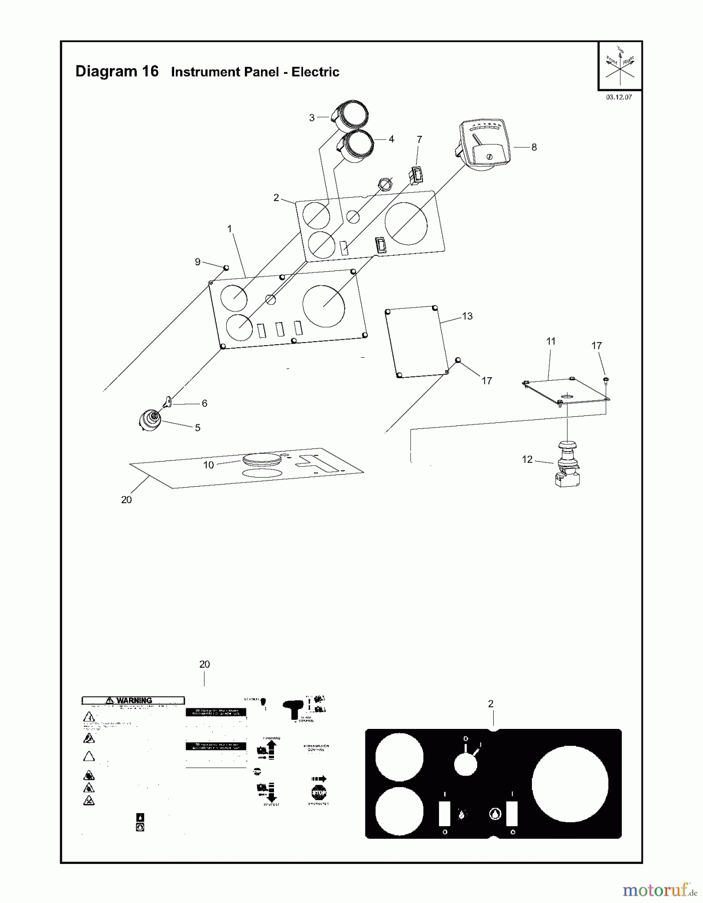  Trennschneider, Floor FS3500, 2007-10 Instrument Panel - Electric