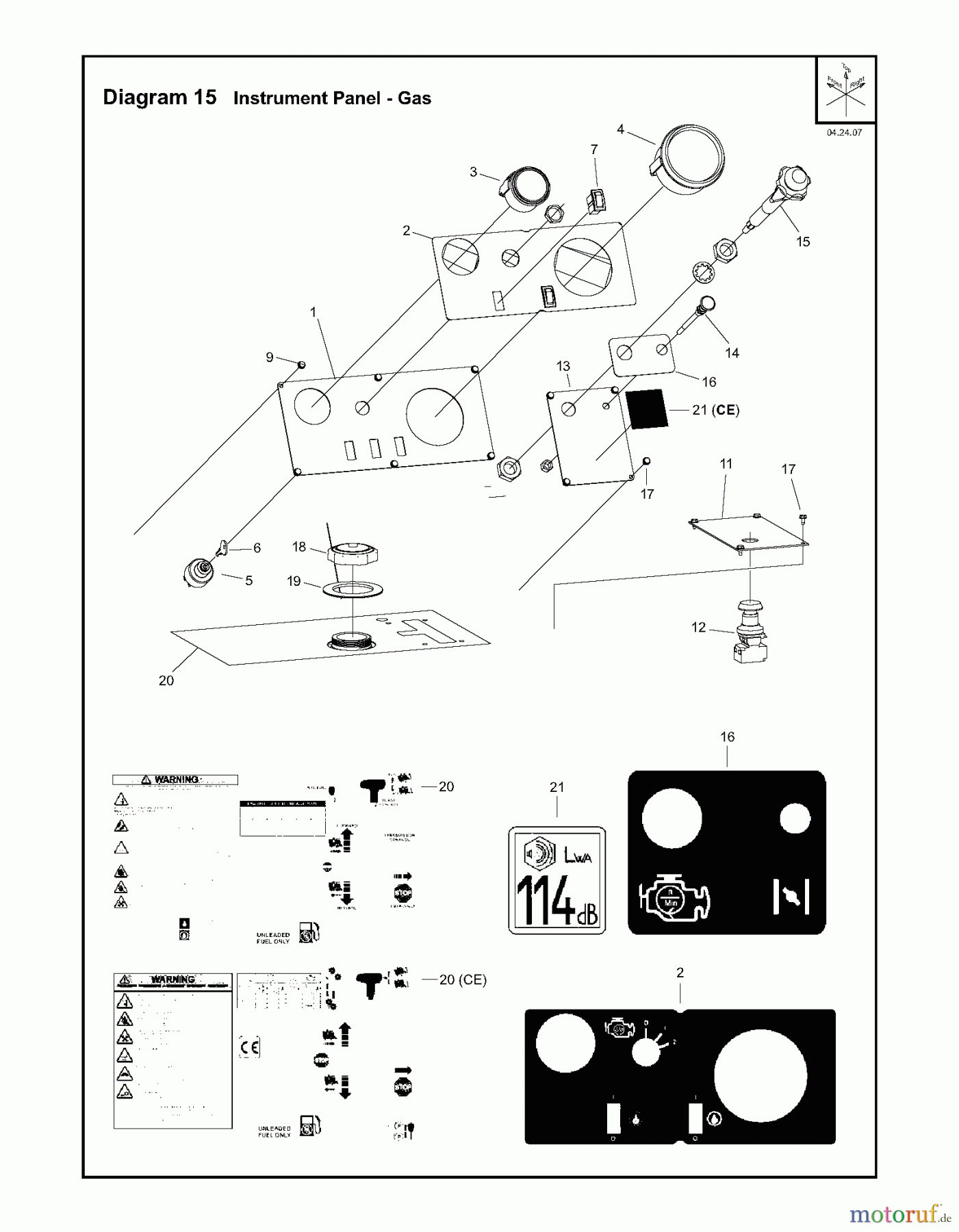  Trennschneider, Floor FS3500, 2007-10 Instrument Panel - Gas