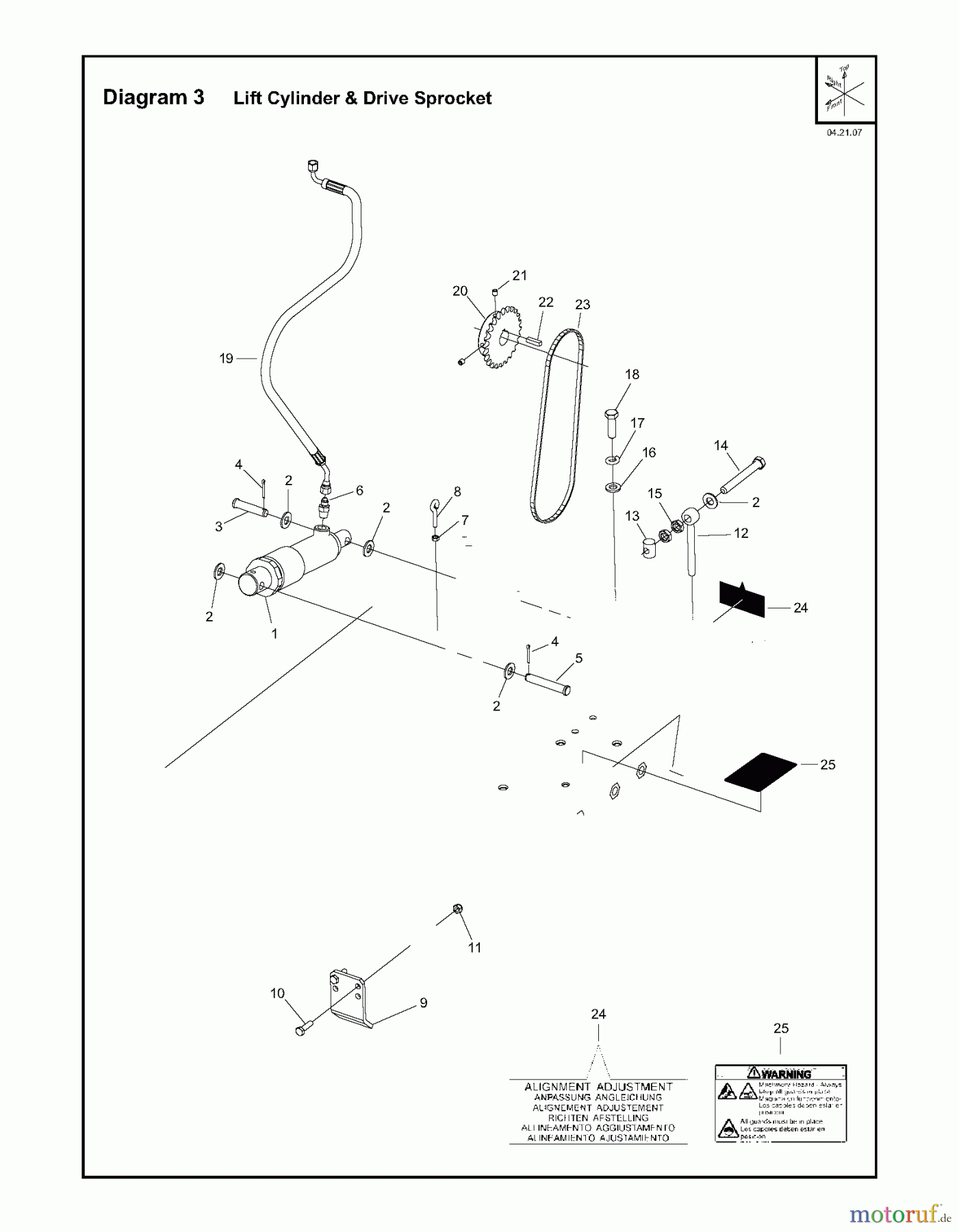  Trennschneider, Floor FS3500, 2007-10 Lift Cylinder & Drive Sprocket