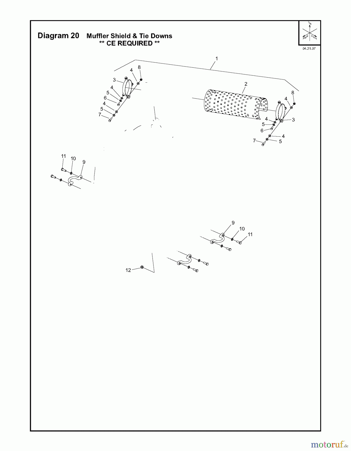  Trennschneider, Floor FS3500, 2007-10 Muffler Shield & Tie Downs